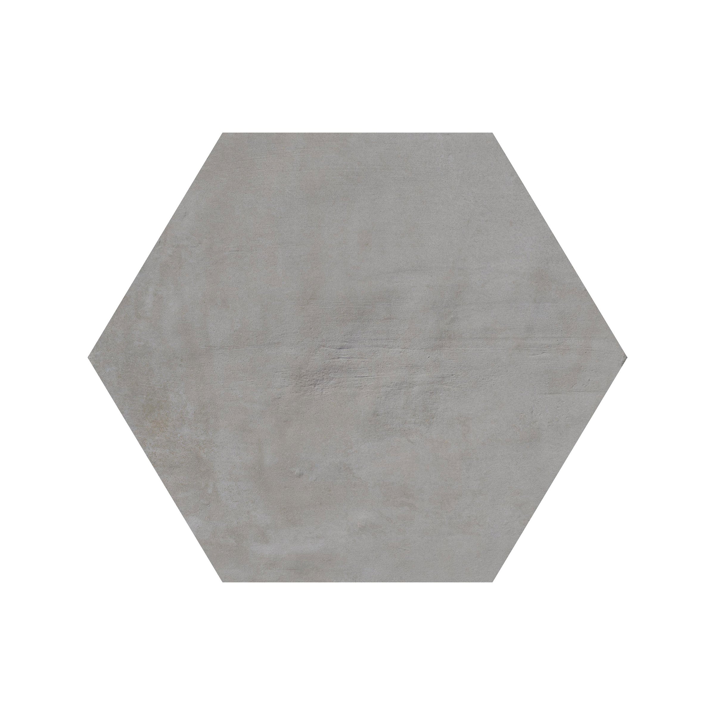 Earthen 10x10 Matte Hexagon Porcelain Tile in Smoke
