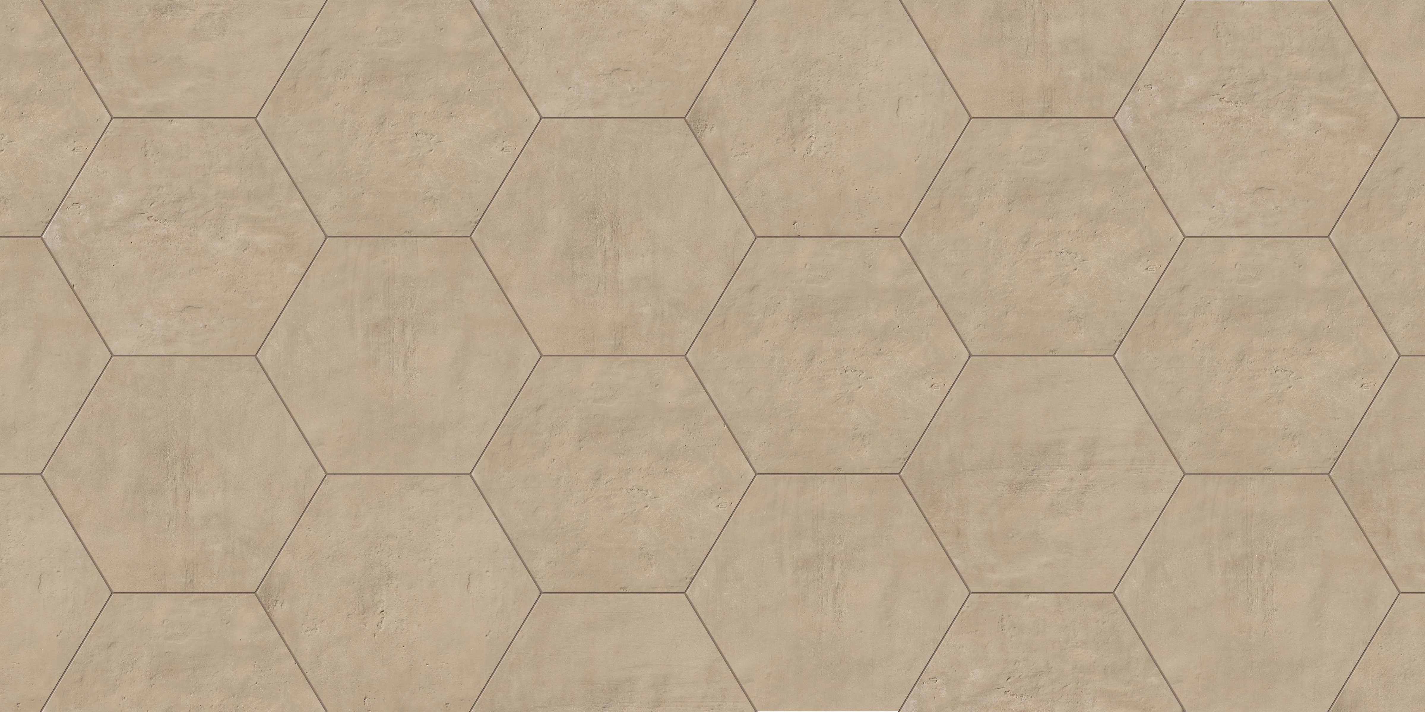 Earthen 10x10 Matte Hexagon Porcelain Tile in Almond