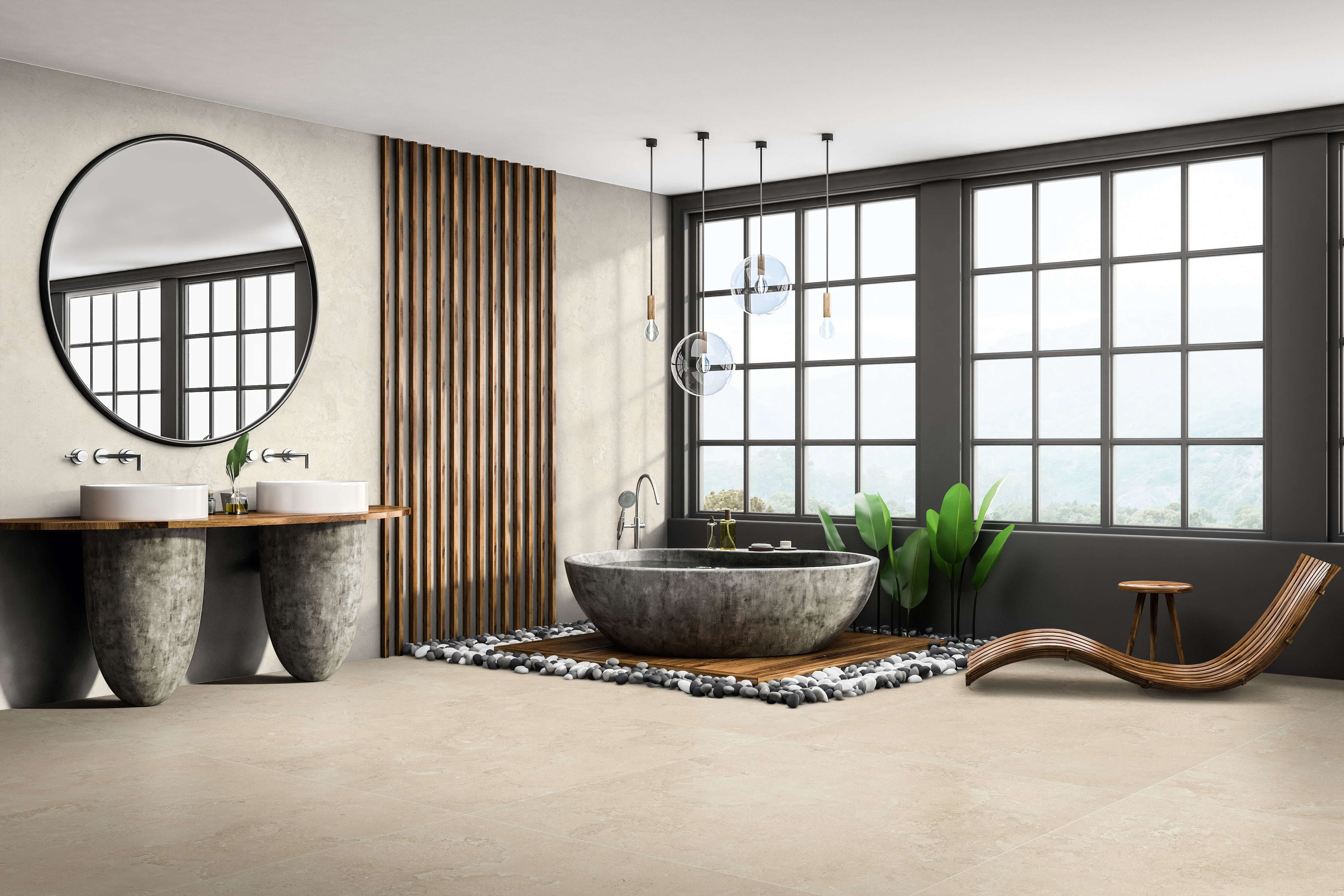 EcoStone 48x48 Matte Porcelain Tile in Cross-Cut Jute