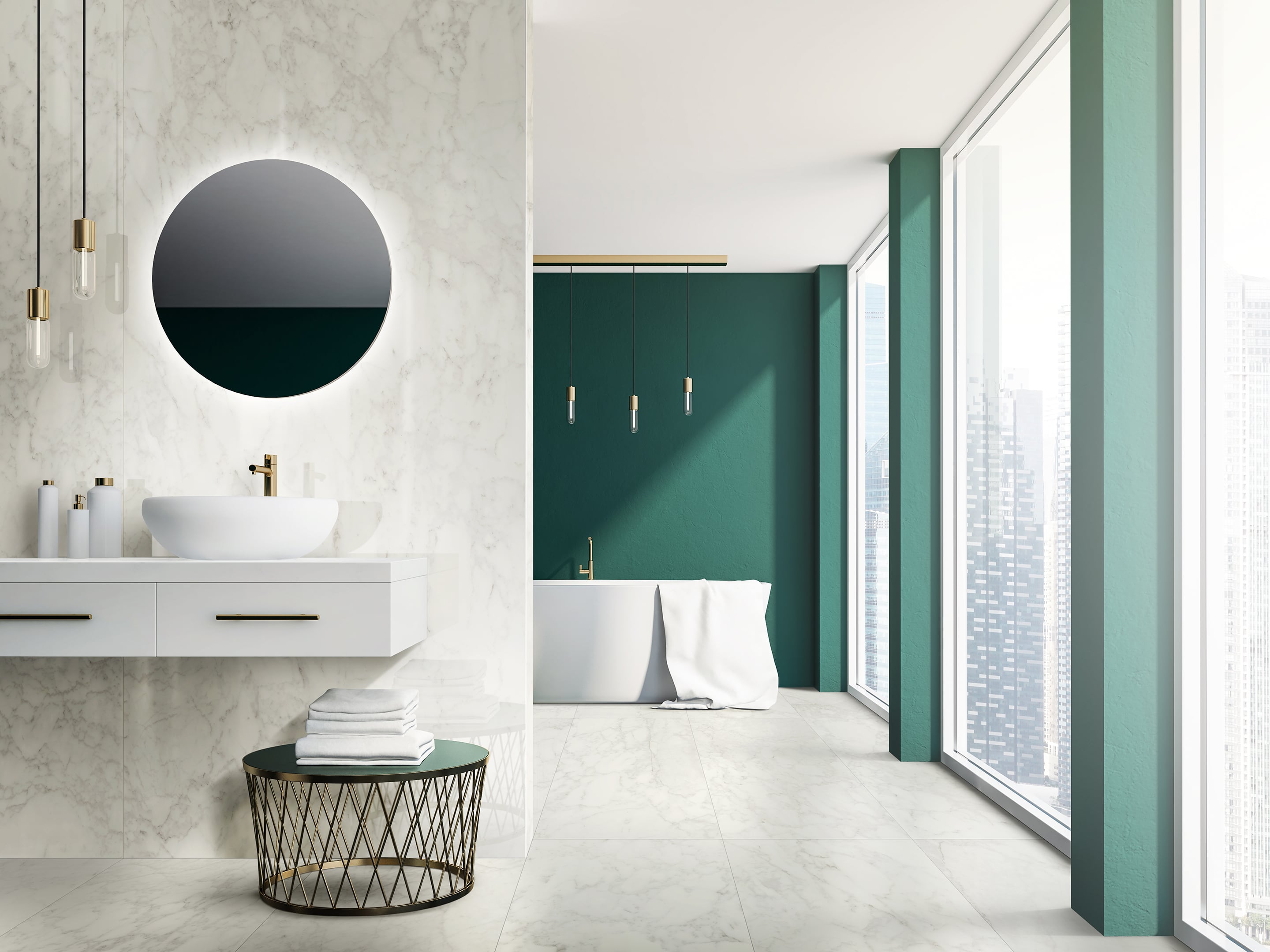 JEM 48x110 Polished Porcelain Tile in Adagio White