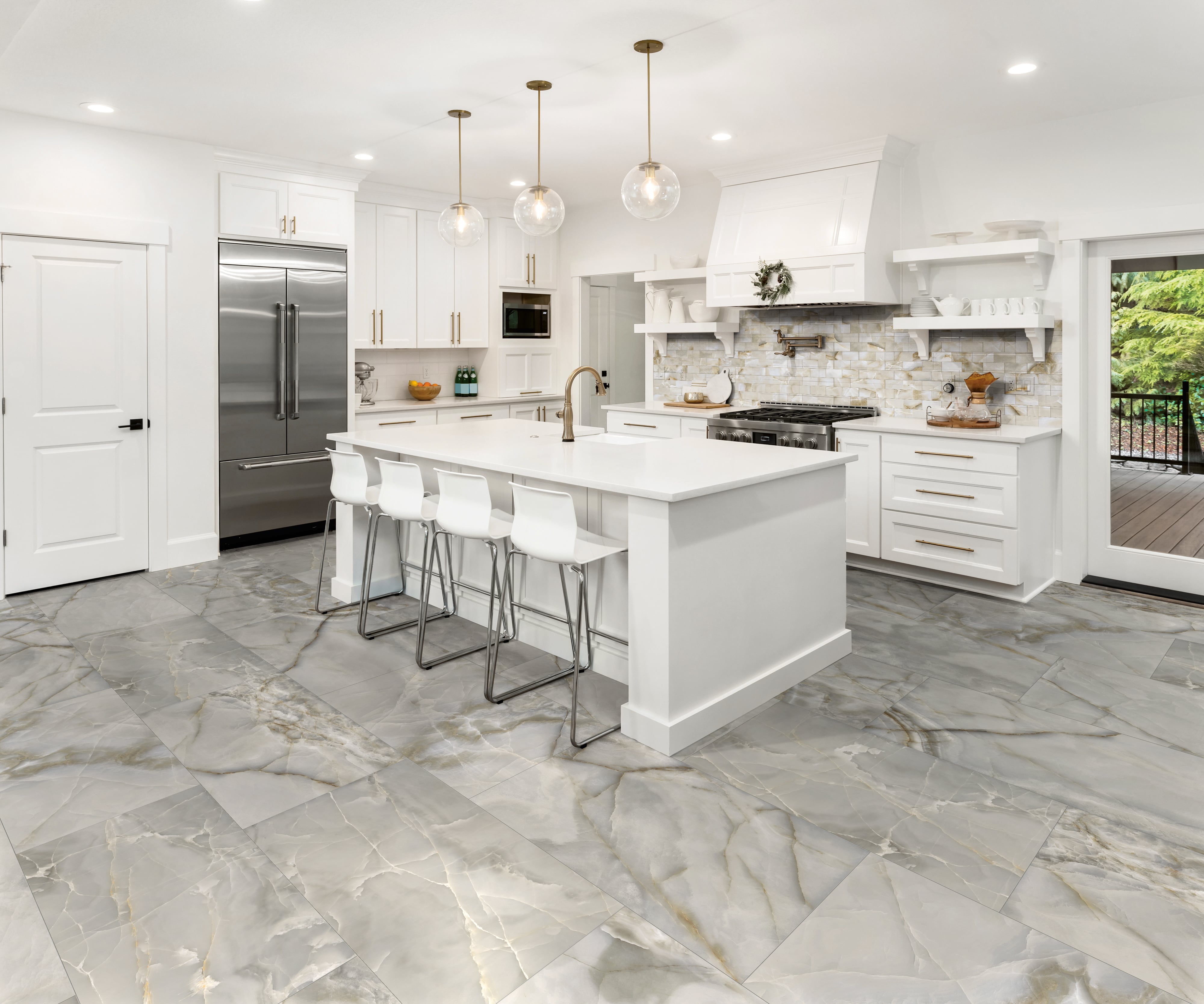 Onyx 3x6 Polished Porcelain Mesh Mosaic Tile in White