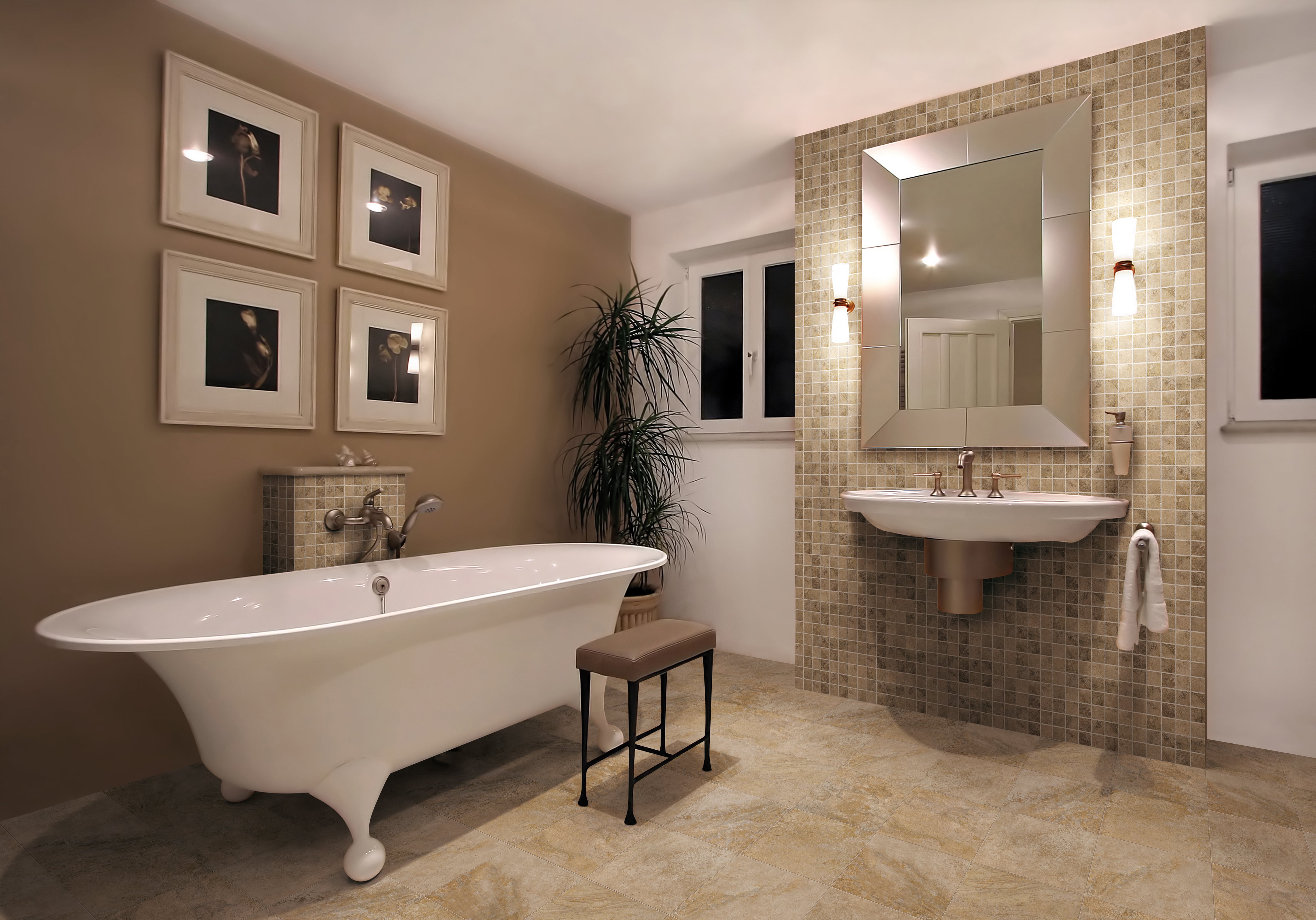 Stonefire 2x2 Matte Porcelain Mesh Mosaic Tile in Noce