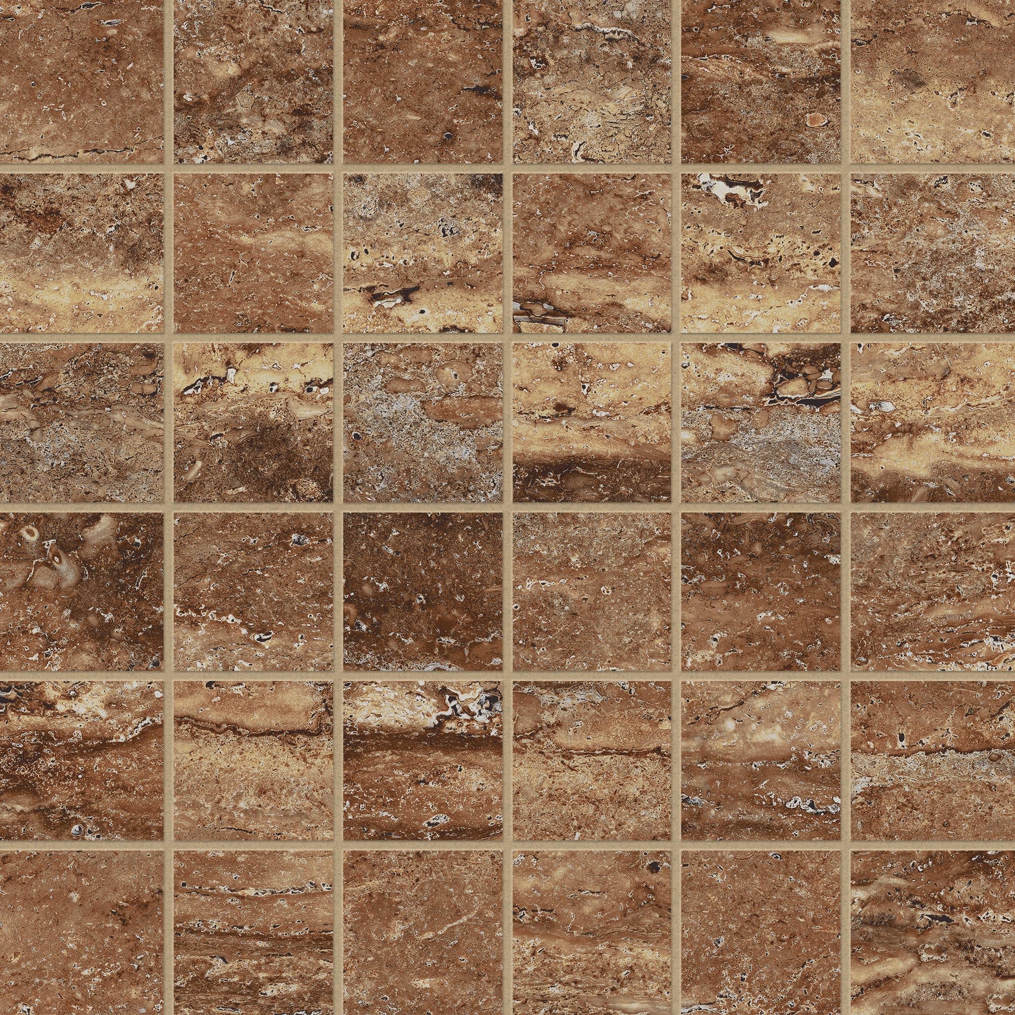 Travertine 2x2 Matte Porcelain Mesh Mosaic Tile in Bold