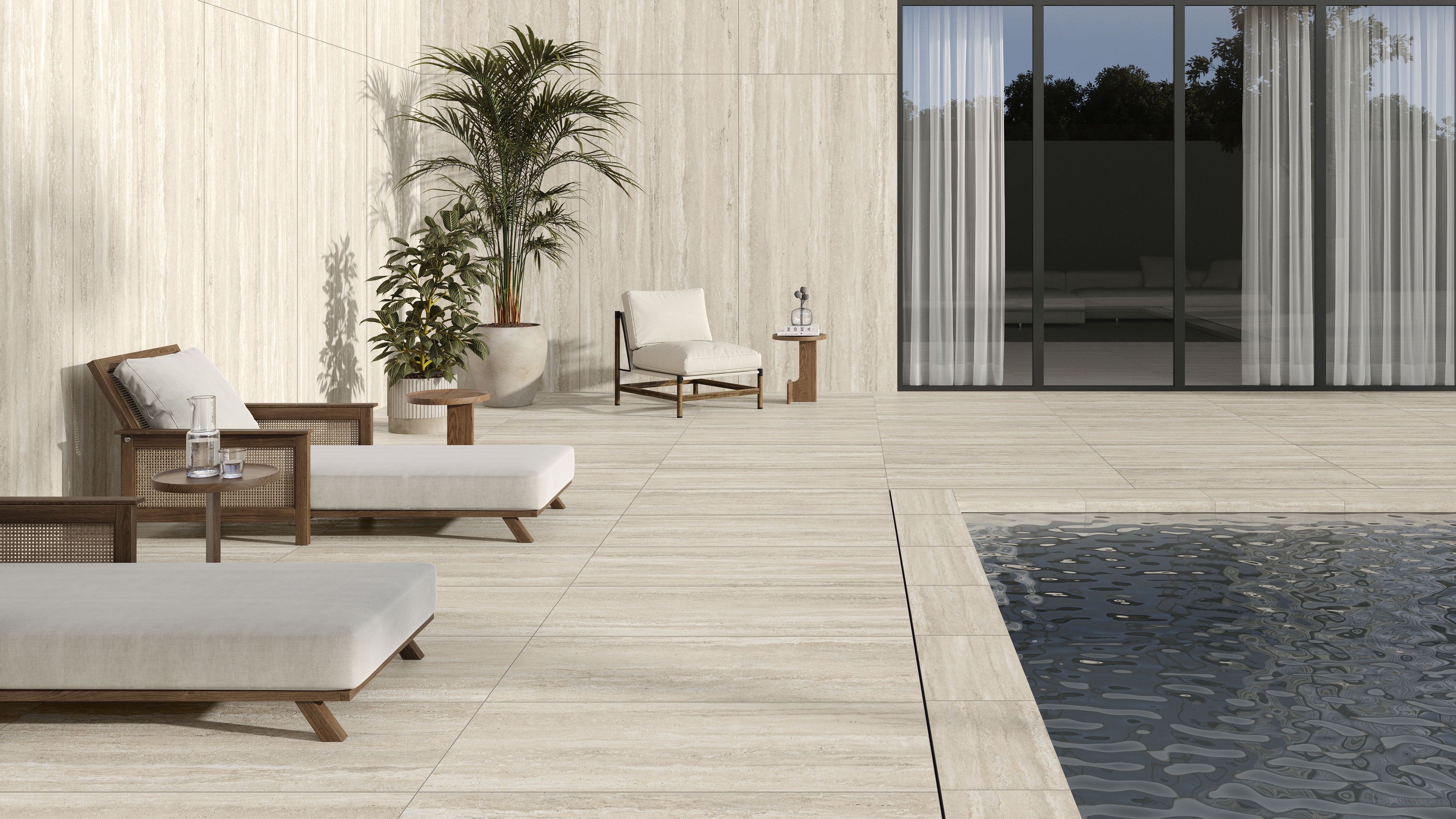 Travertine 48x96 Matte Porcelain Tile in Navona