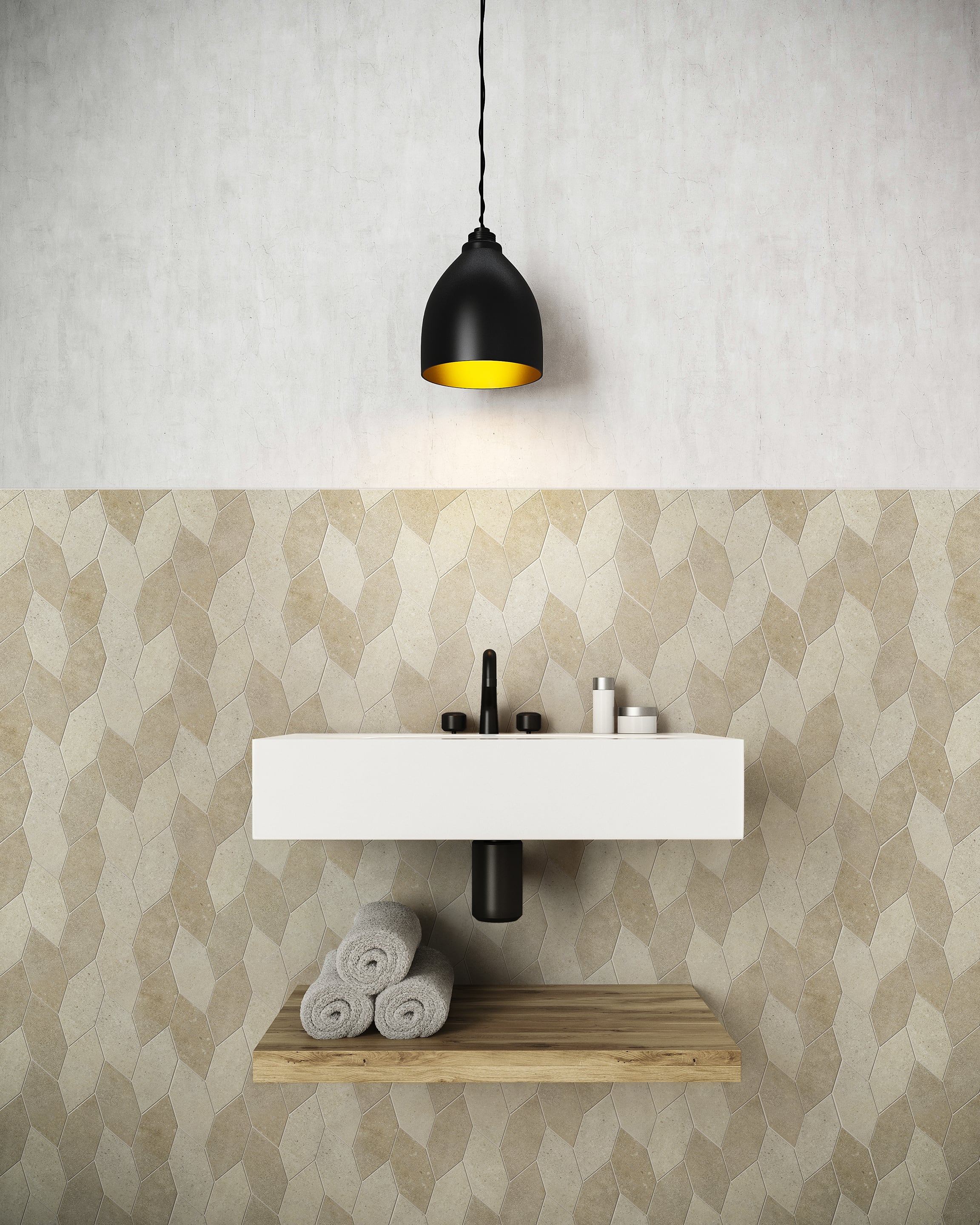 Tycoon 12.5x15 Matte Porcelain Leaf Mosaic Tile in Beige Mix