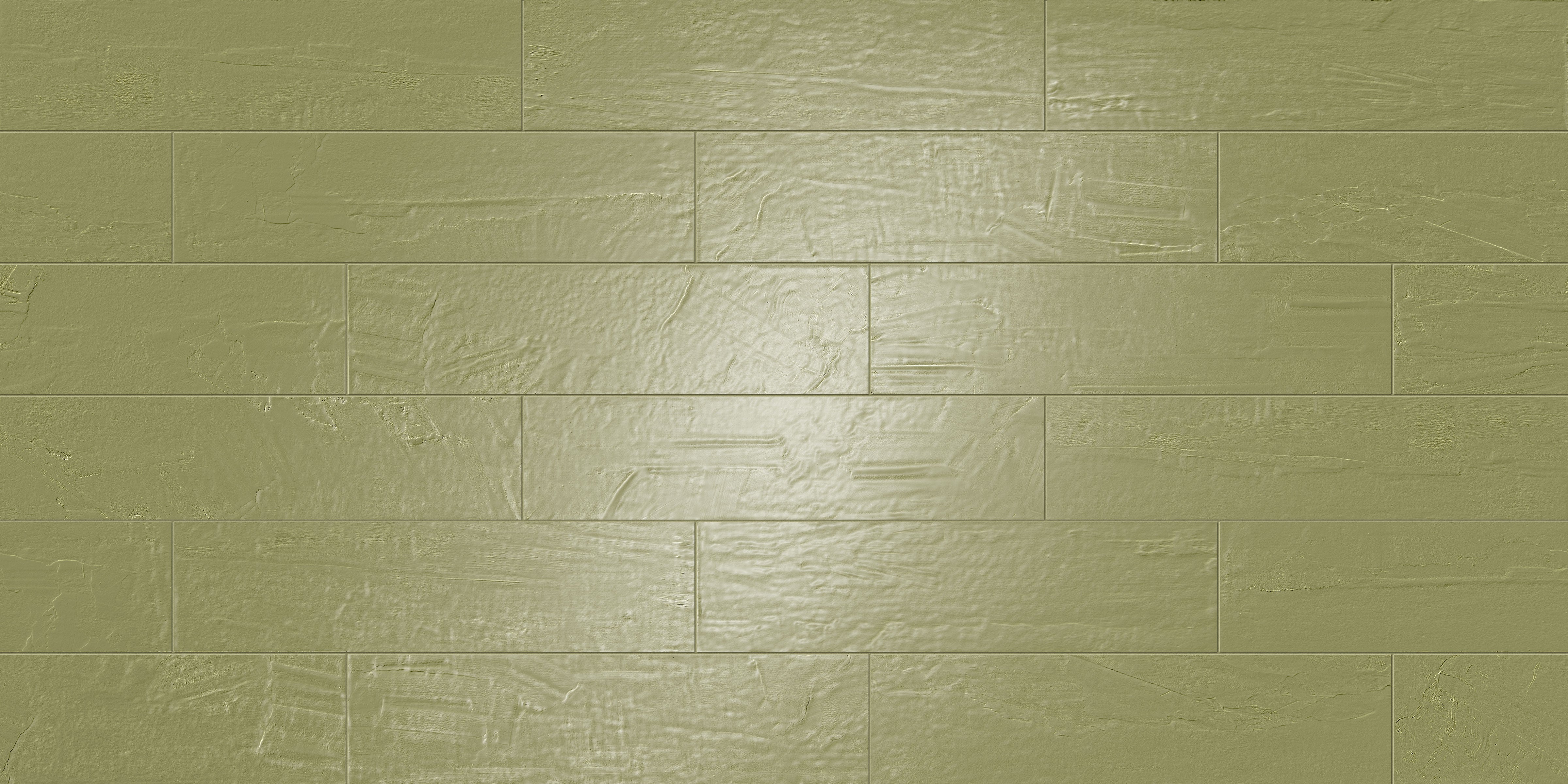Playful 6x24 Glossy Porcelain Tile in Olive