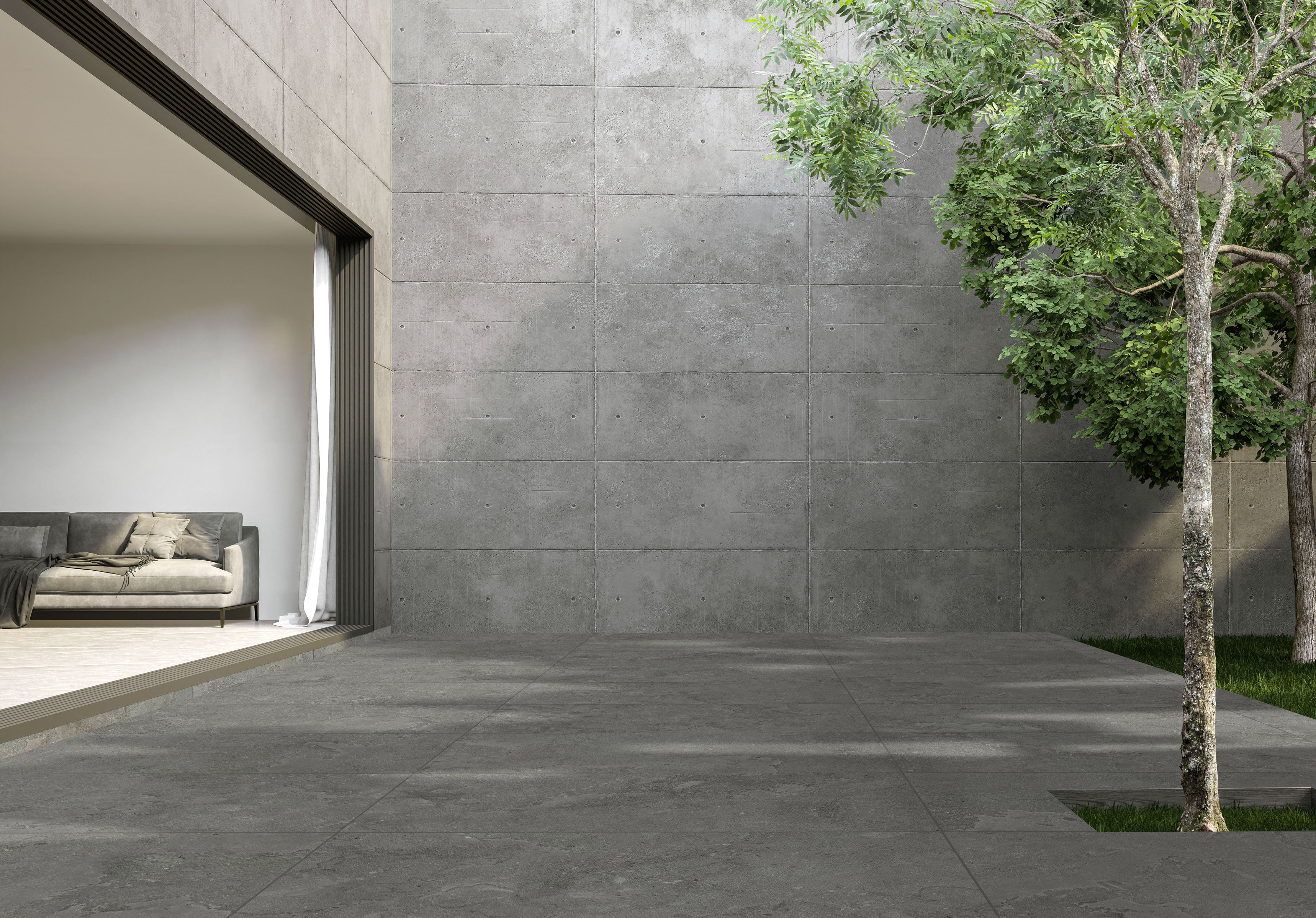 EcoStone 24x48 Grip Porcelain Tile in Cross-Cut Pumice