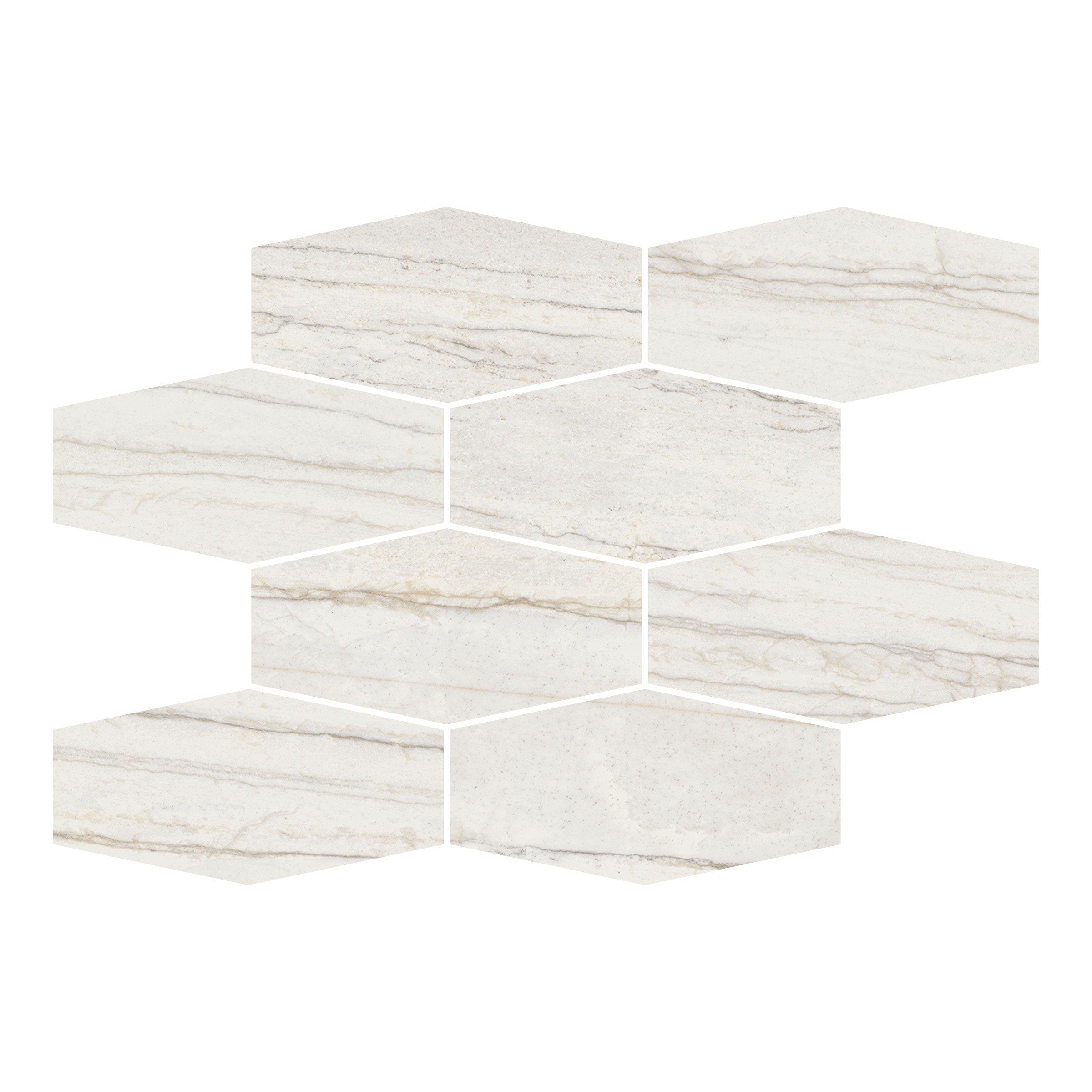 Evolution 15x10 Hexagon Mesh Mosaic in White