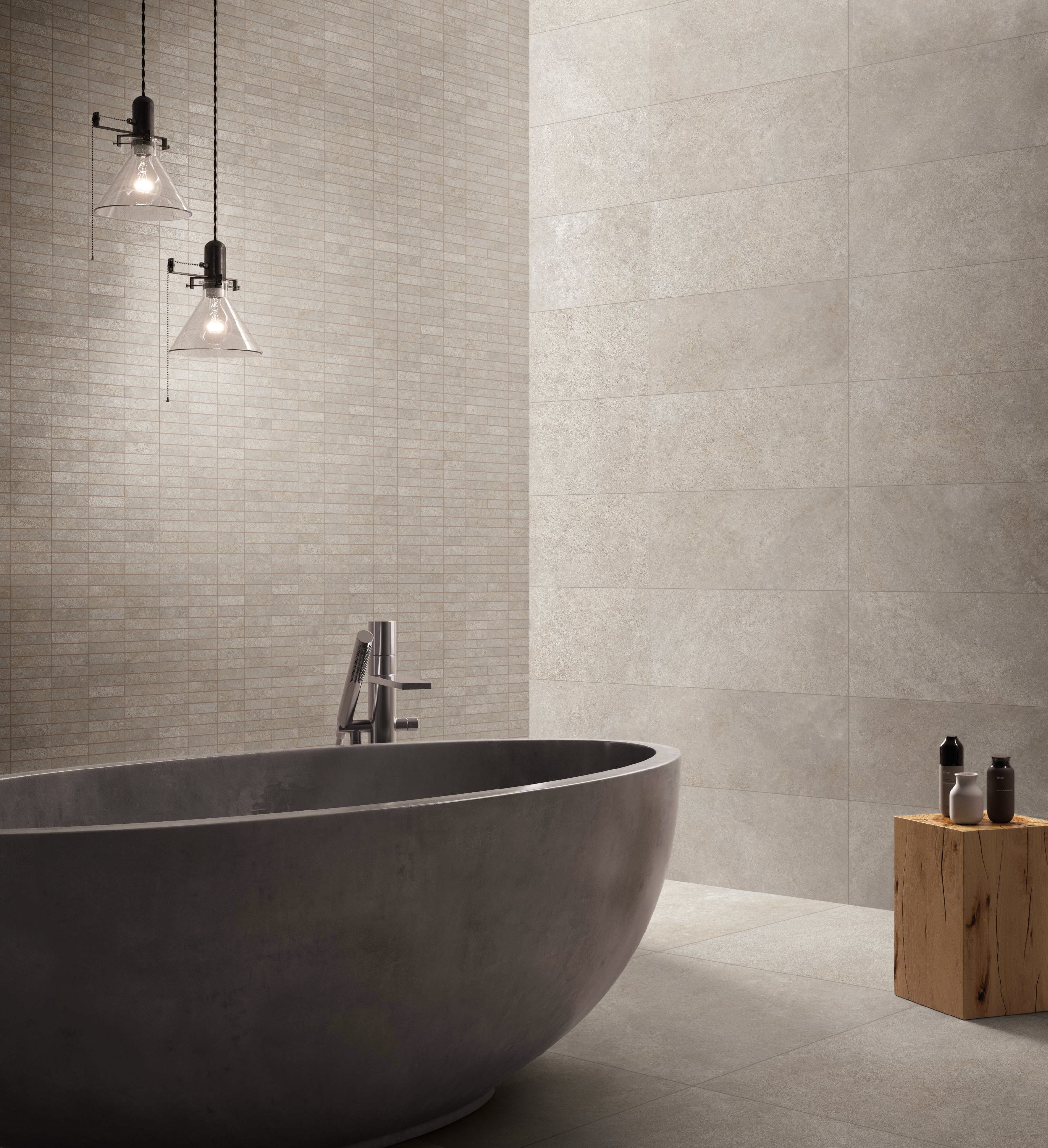 Atelier 1x3 Matte Porcelain Mesh Mosaic Tile in Sunset