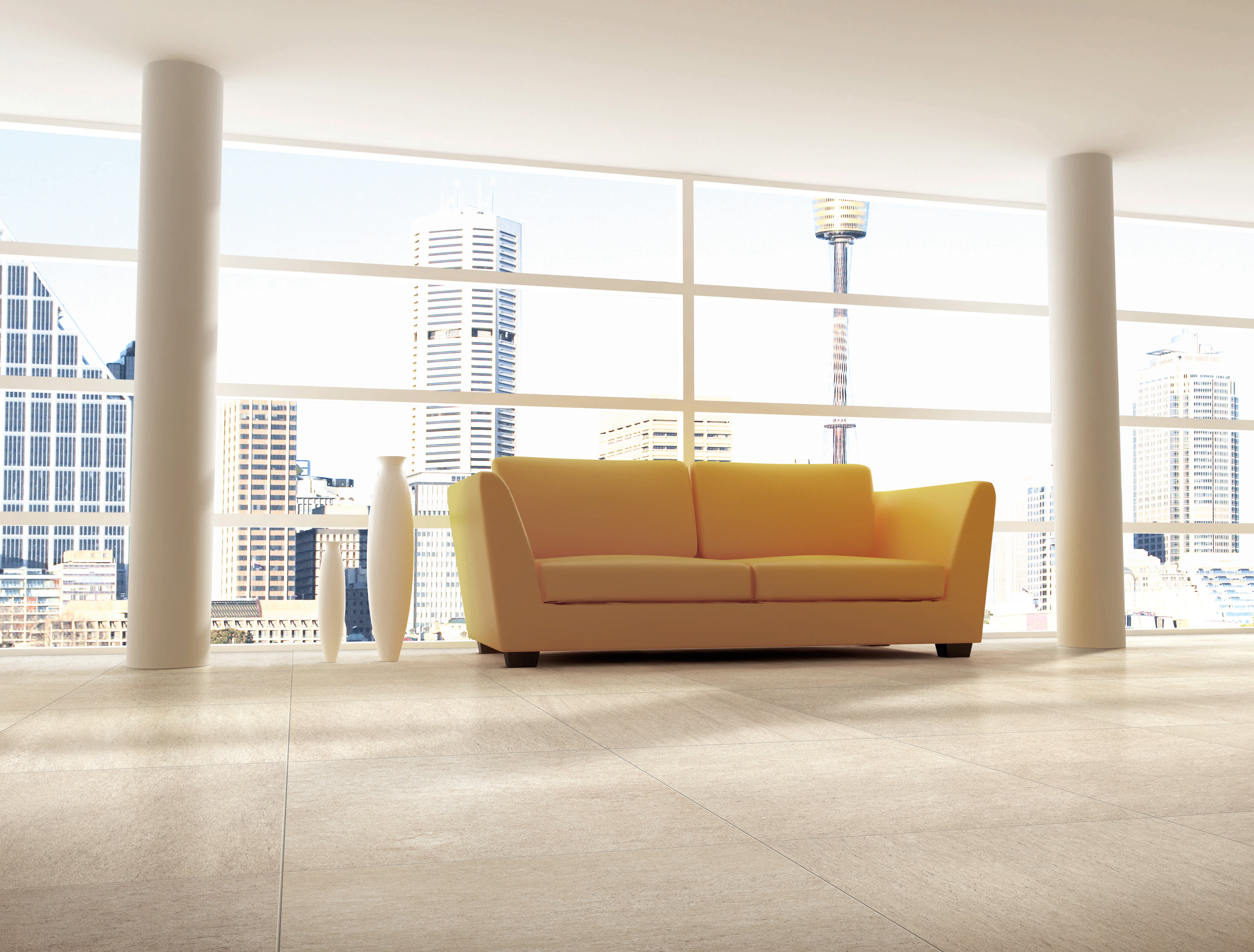 Basaltine 24x24 Matte Porcelain Tile in Sand