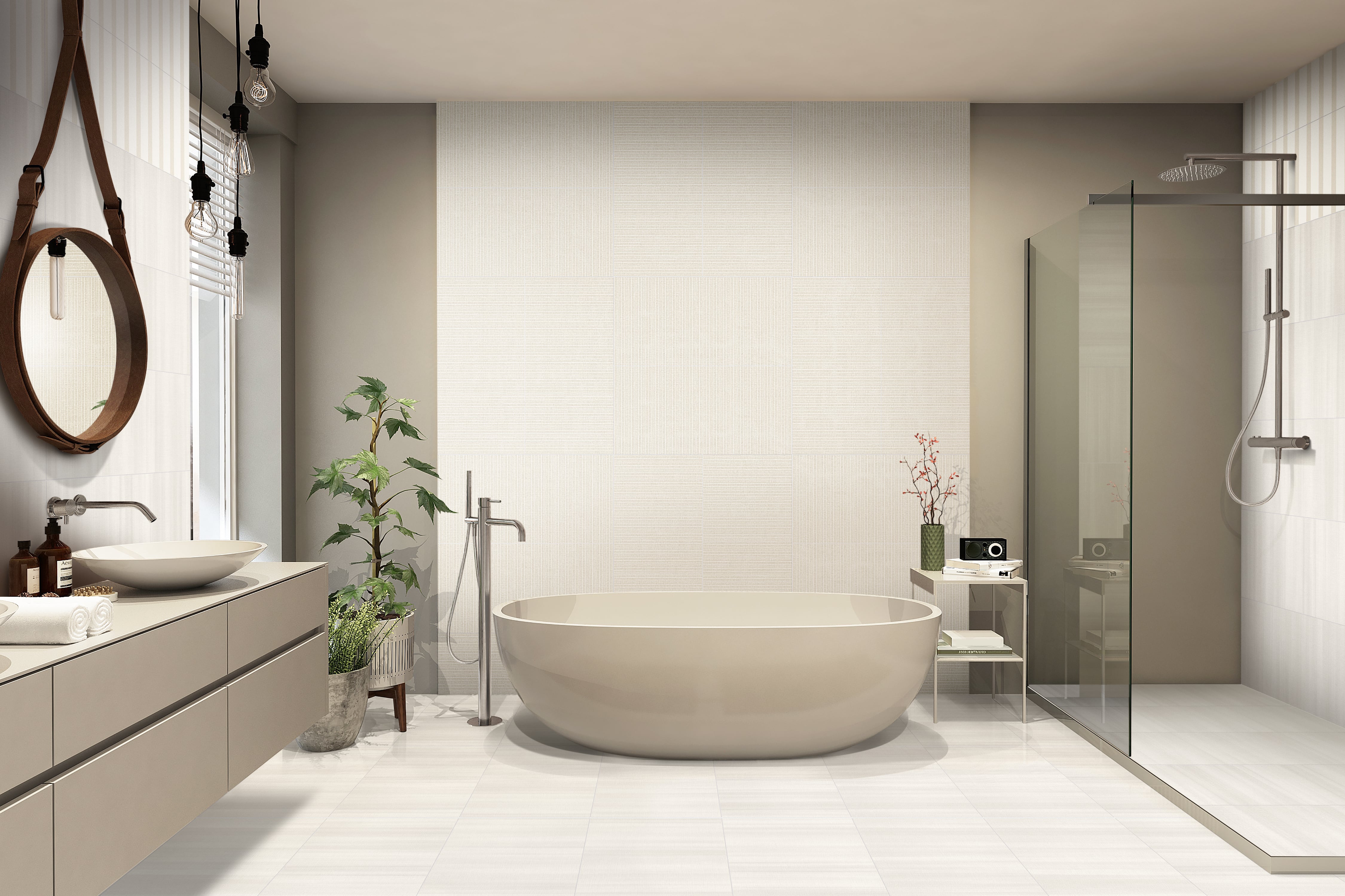 Bestow 12x24 Matte Porcelain Tile in Saori Cream