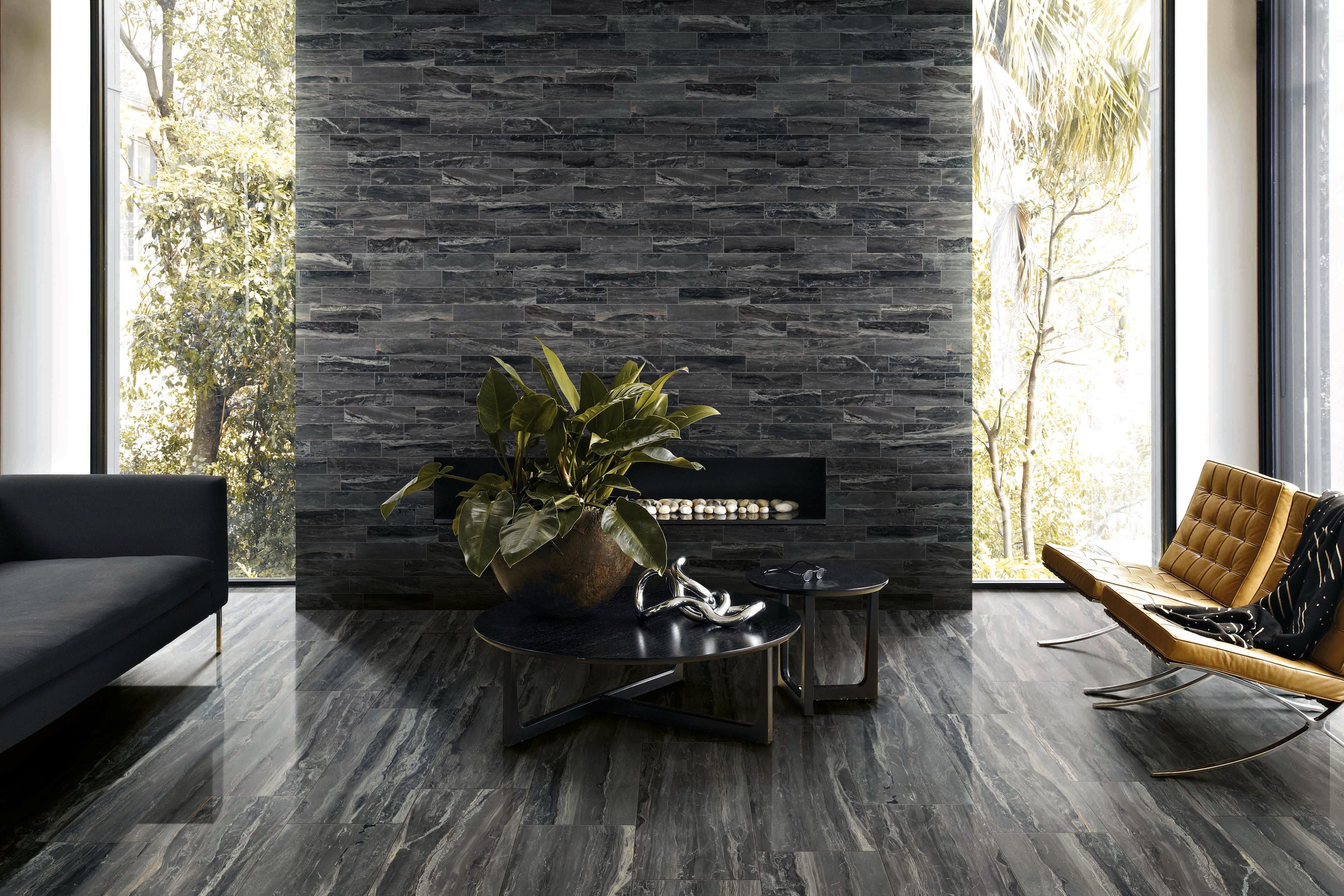Breccia 12x24 Polished Porcelain Tile in Noir – MILE®stone
