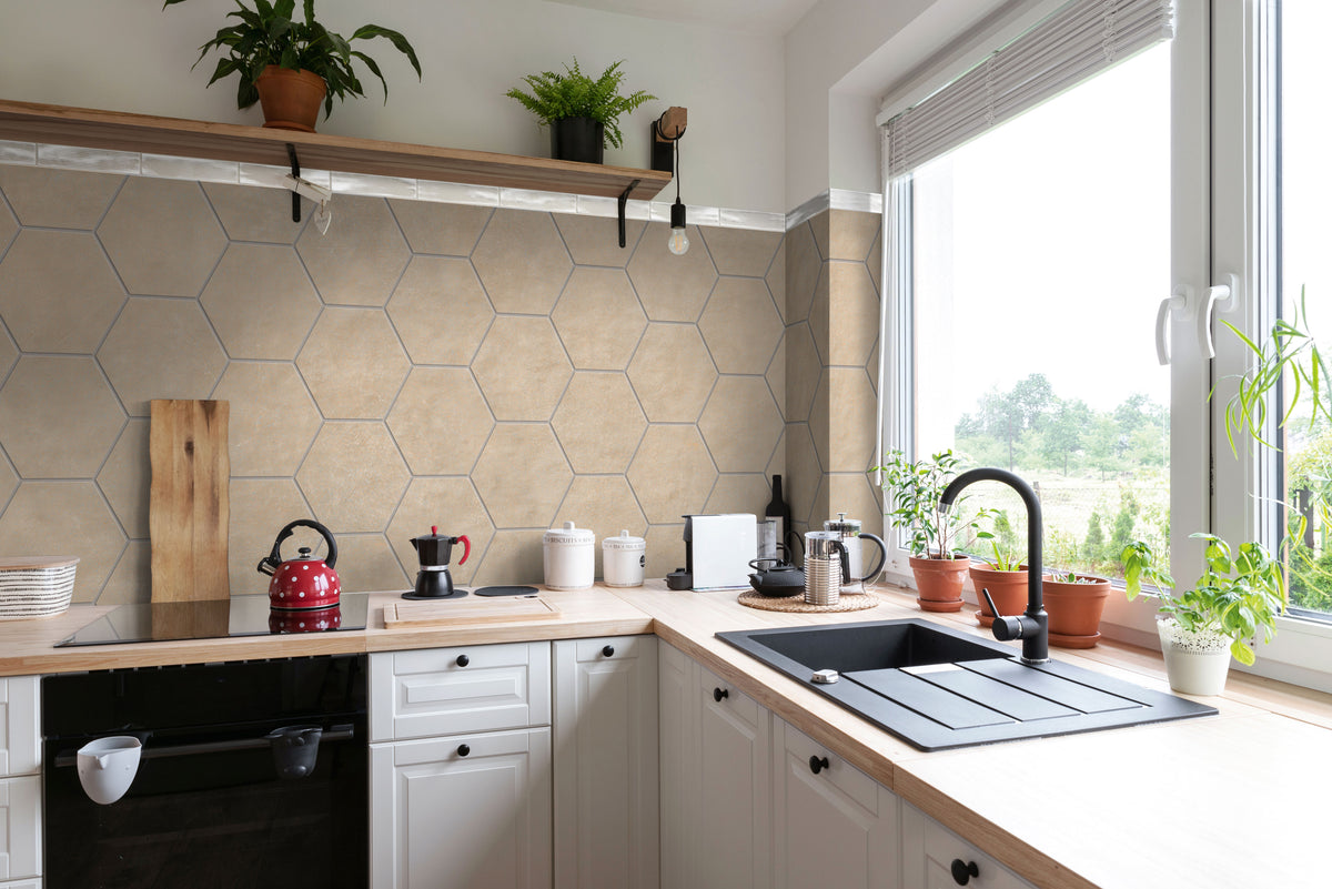 Earthen 10x10 Matte Hexagon Porcelain Tile in Alabaster – MILE®stone