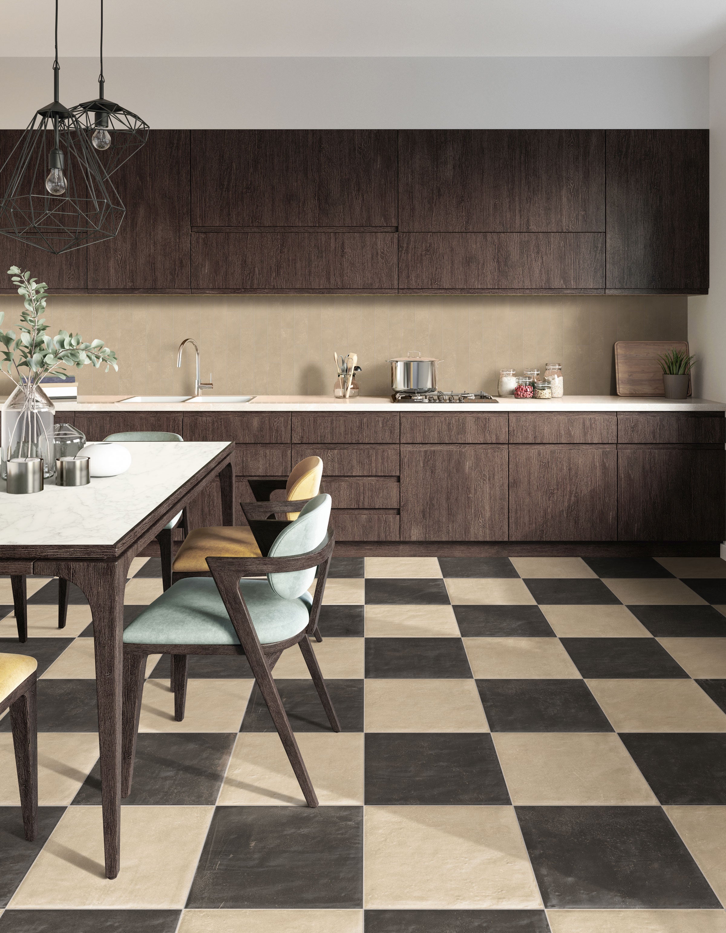 Earthen 12x12 Matte Porcelain Tile in Moka