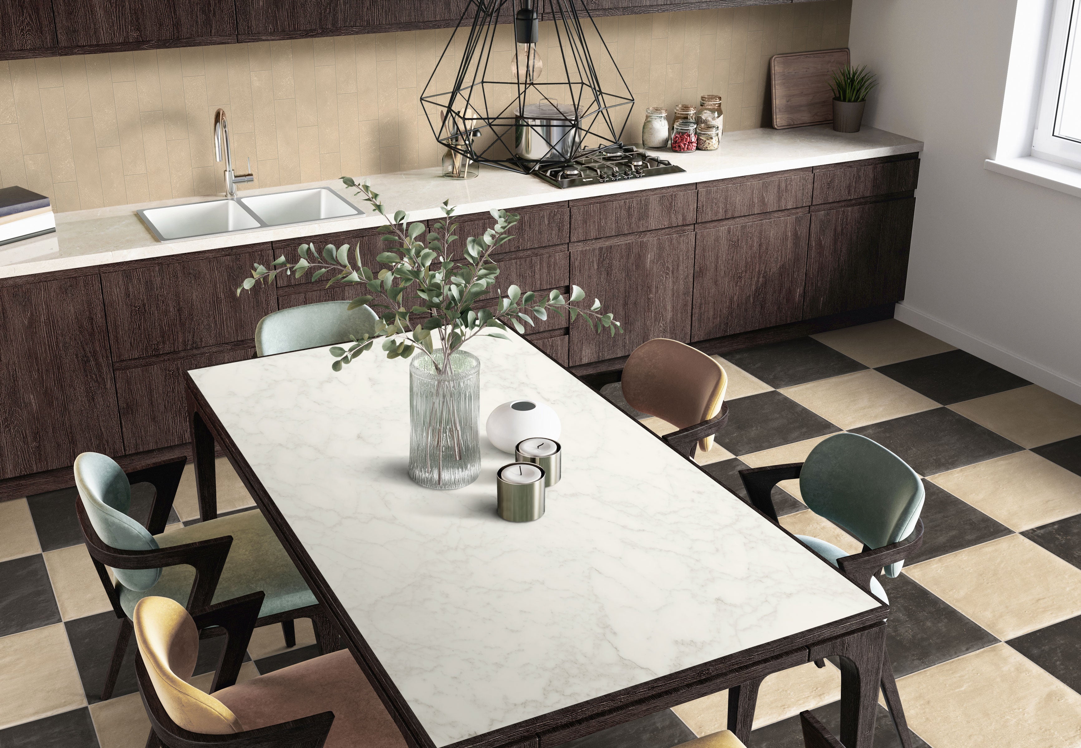 Earthen 12x12 Matte Porcelain Tile in Moka