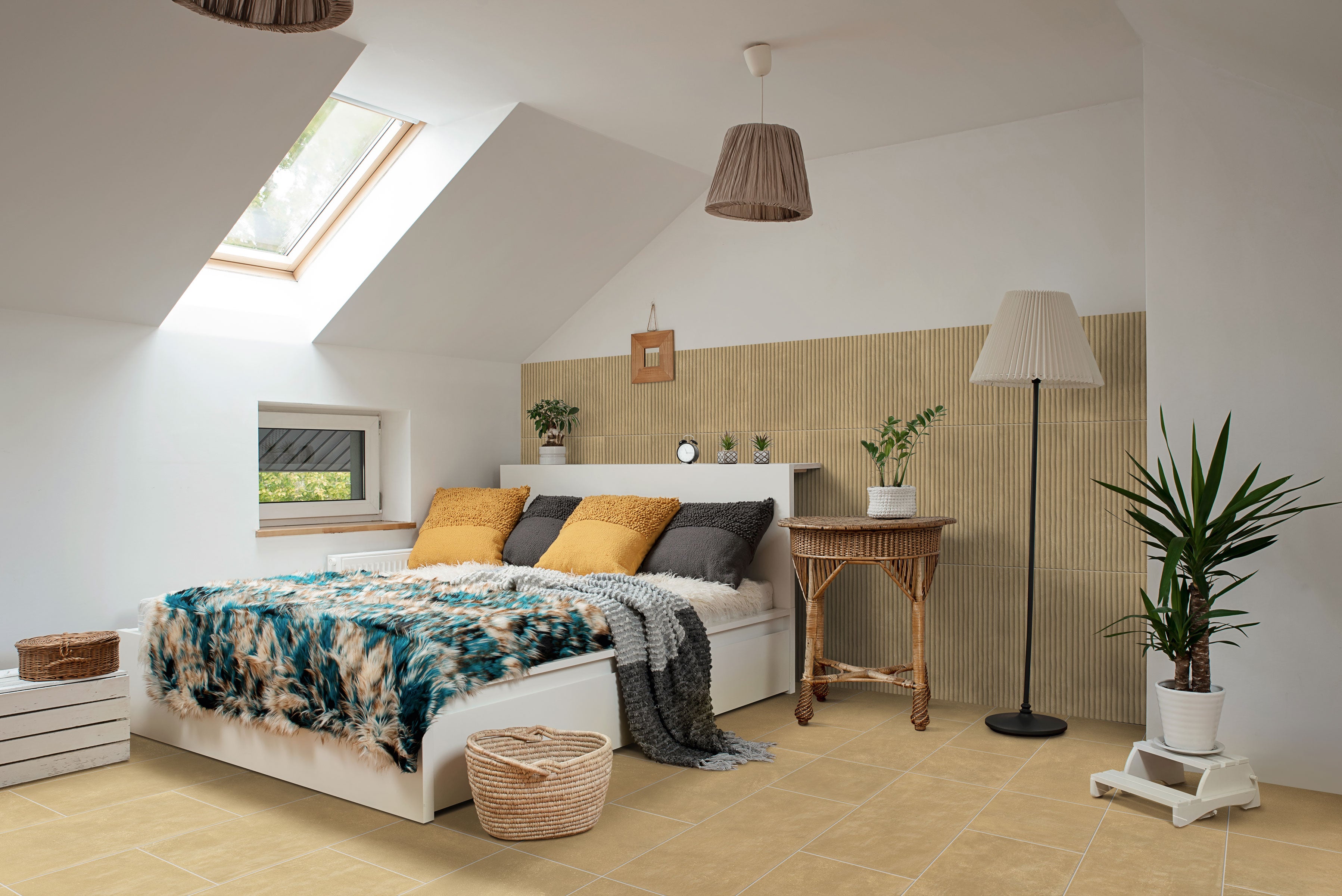 Earthen 12x24 Flute Porcelain Tile in Buttercup