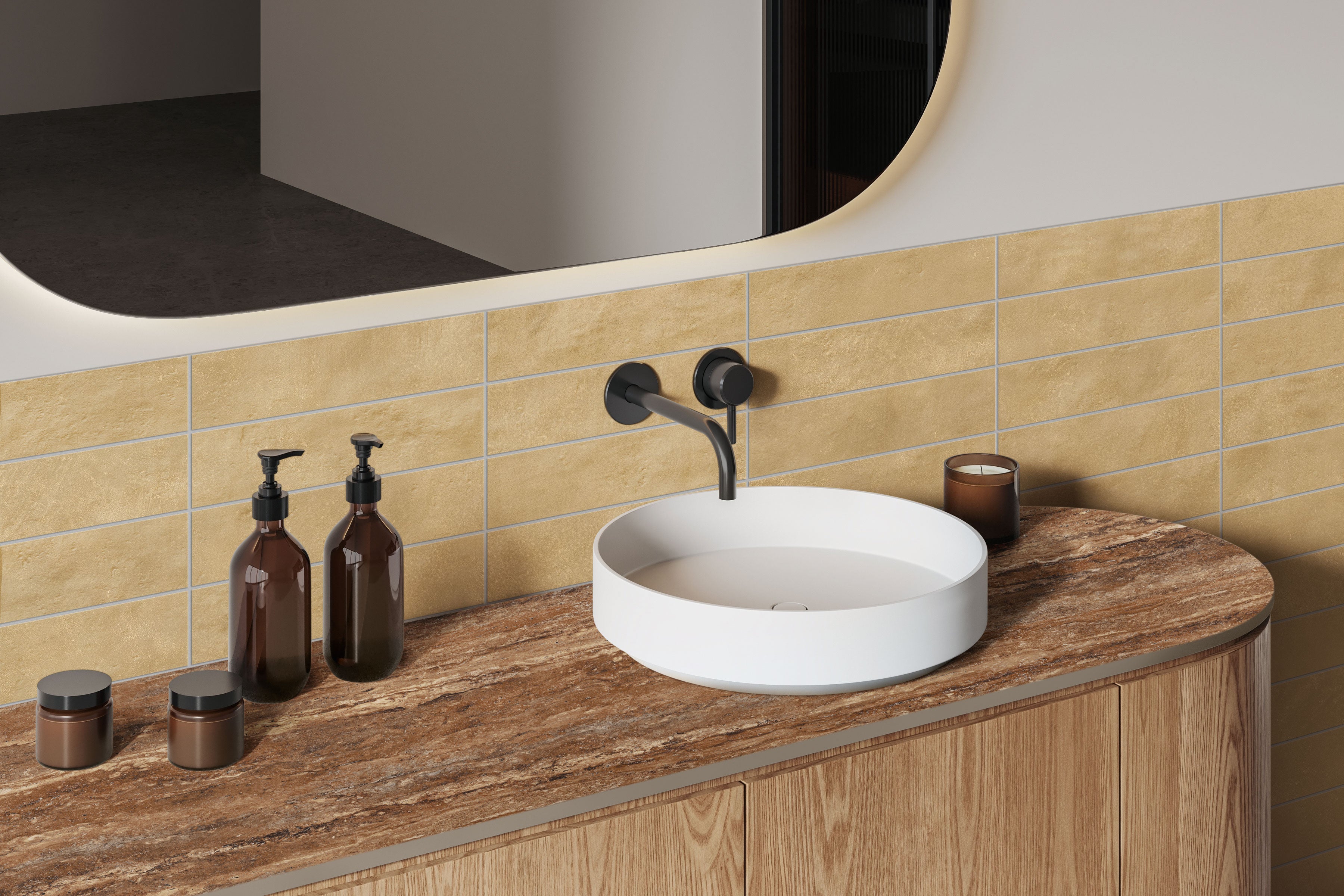 Earthen 3x12 Matte Porcelain Tile in Buttercup