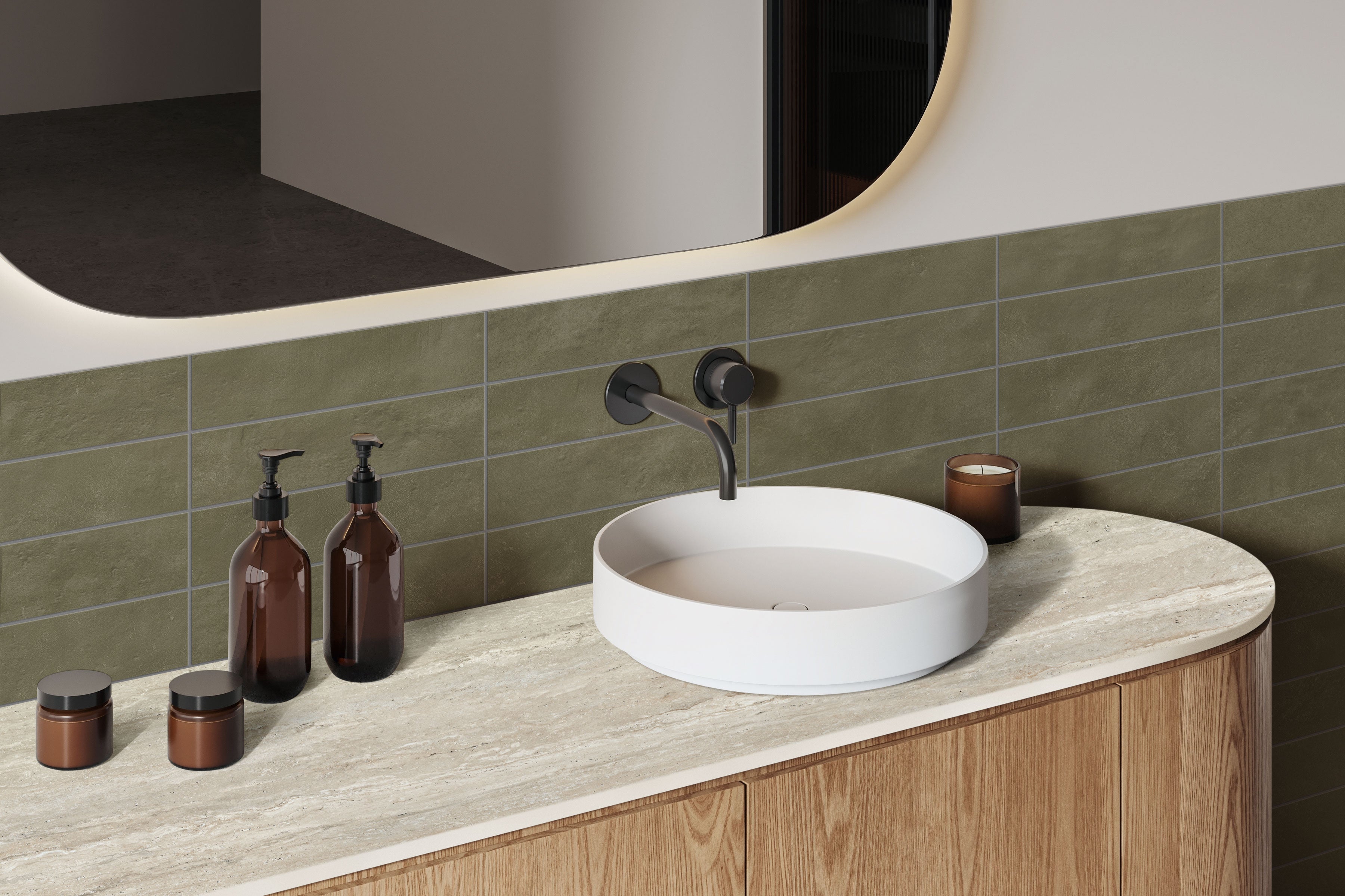 美品　EARTH スタイ　3カラー Earthen 3x12 Matte Porcelain Tile in Jade – MILE®stone