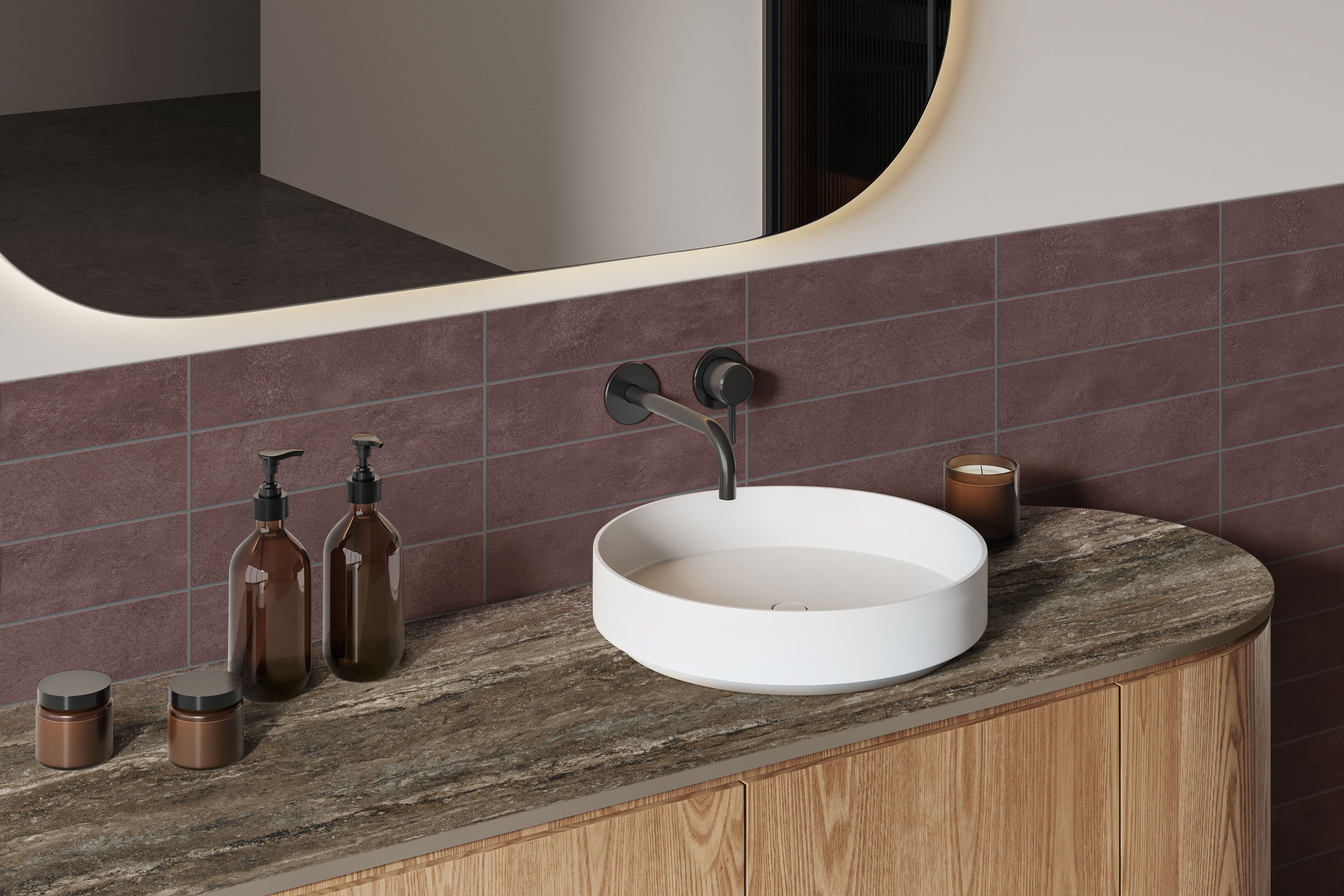 Earthen 3x12 Matte Porcelain Tile in Marron