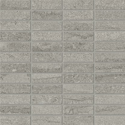 EcoStone 1x3 Matte Porcelain Mesh Mosaic Tile in Vein-Cut Fossil
