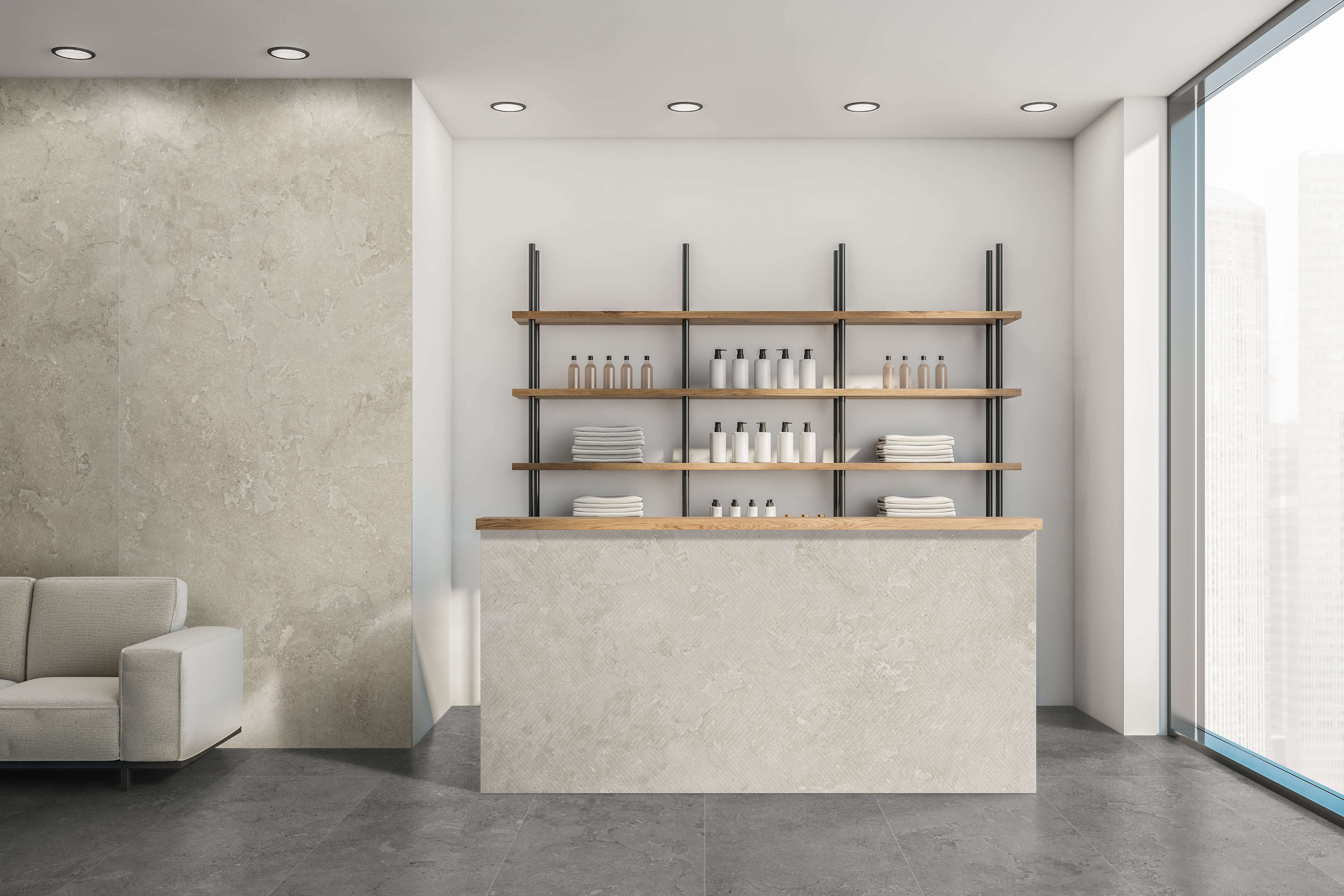 EcoStone 48x110 Matte Chevron Deco Porcelain Tile in Cross-Cut