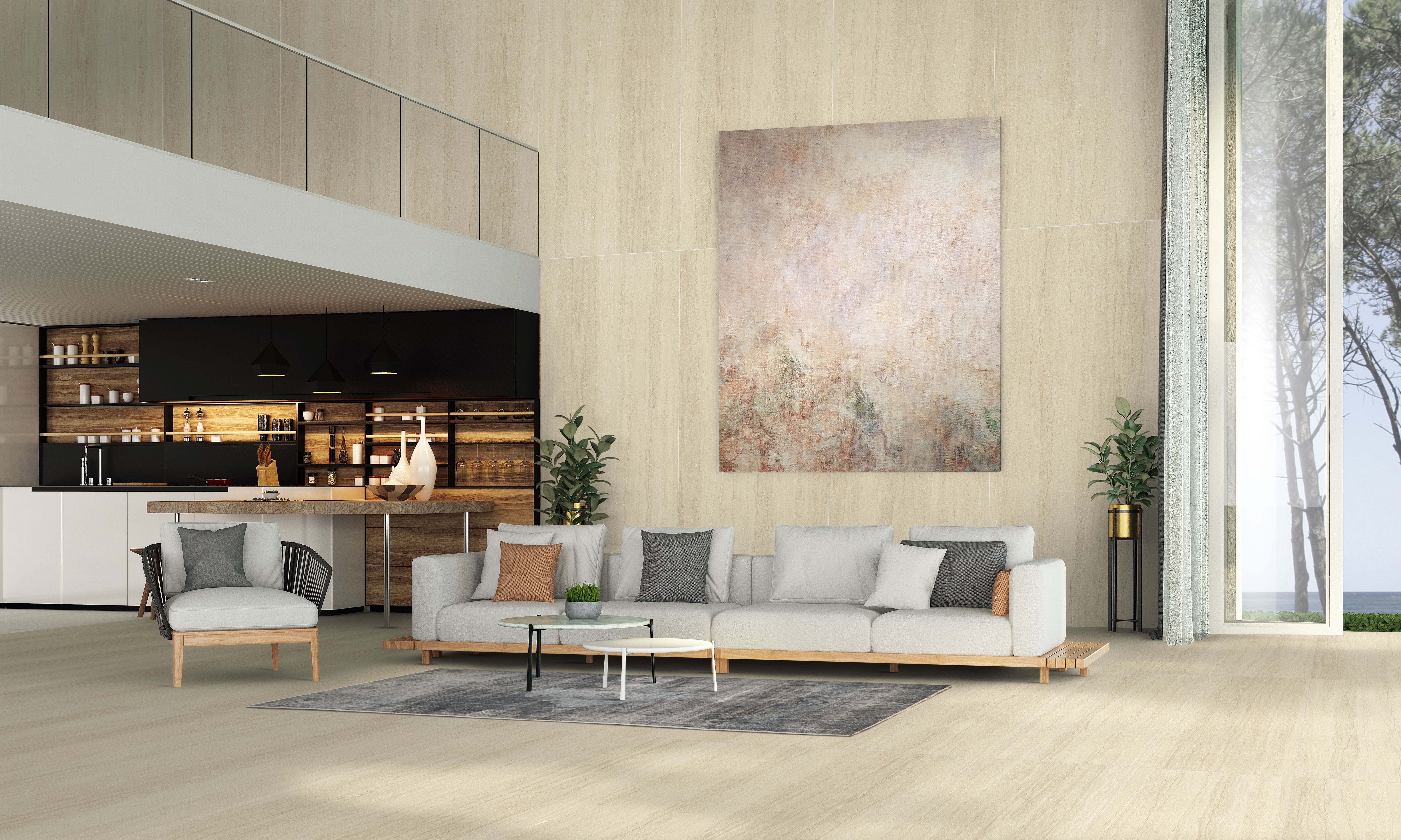 EcoStone 48x110 Matte Porcelain Tile in Vein-Cut Jute