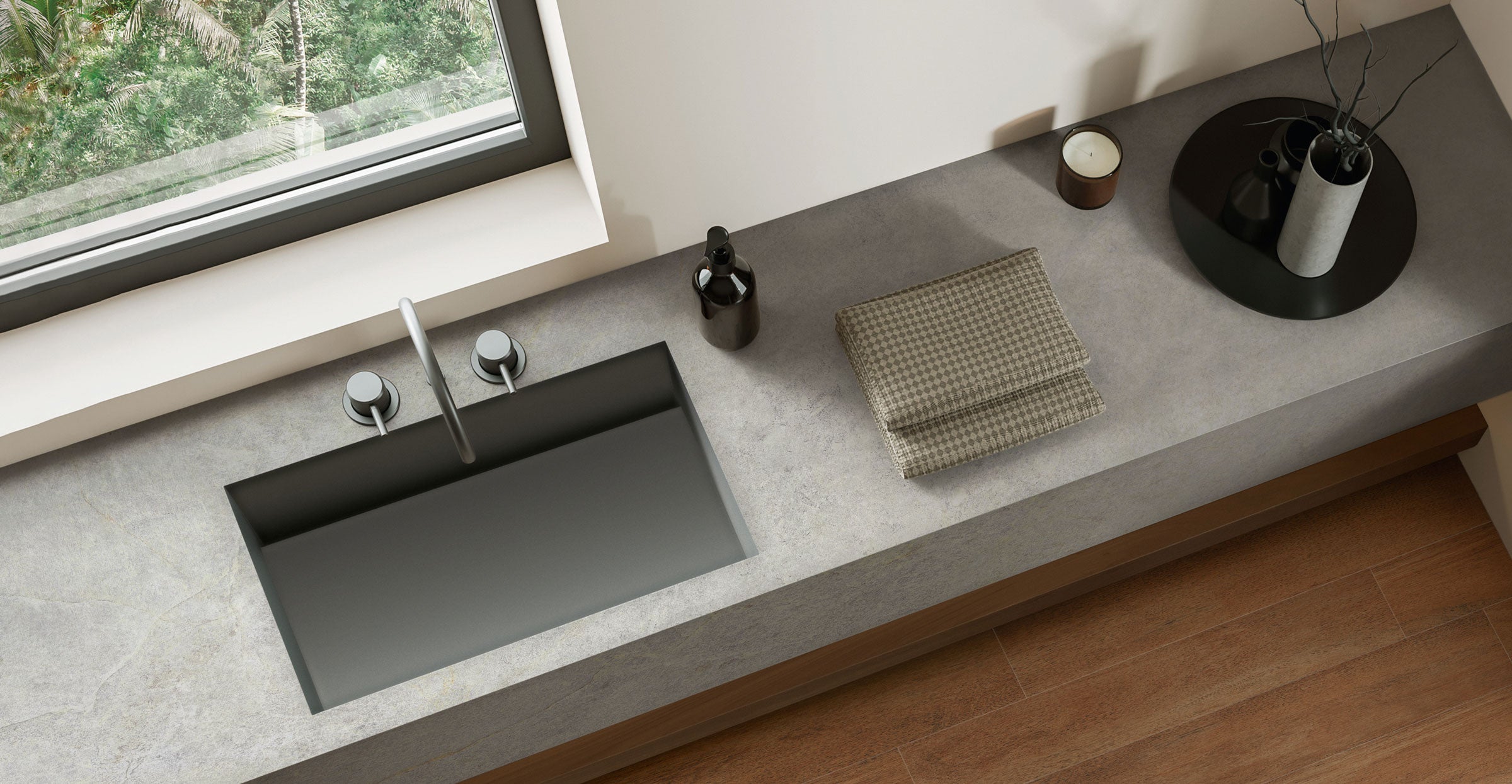 グレー ちぃ様 Farmhouse Living Pre-Fab 32x96 Matte Porcelain Tile in Millstone