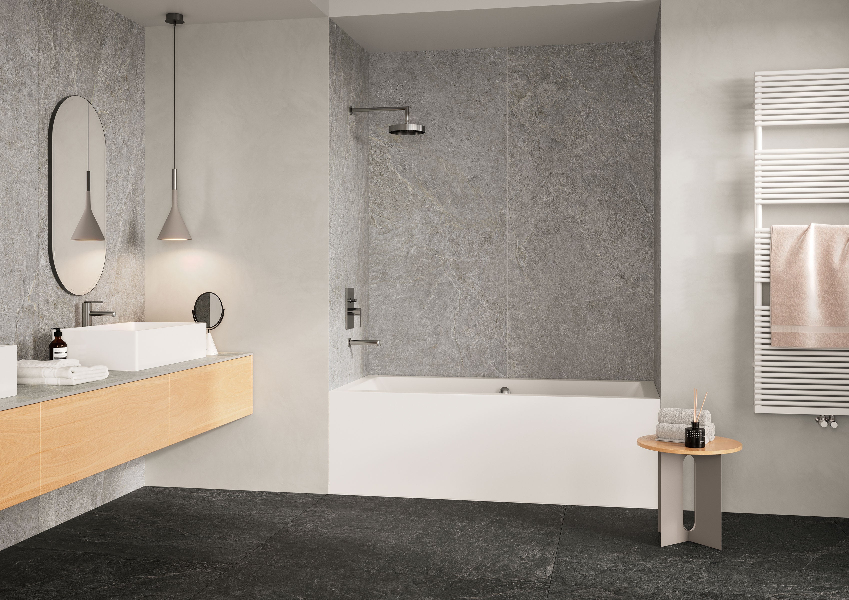 Farmhouse Living 48x48 Matte Porcelain Tile in Slate