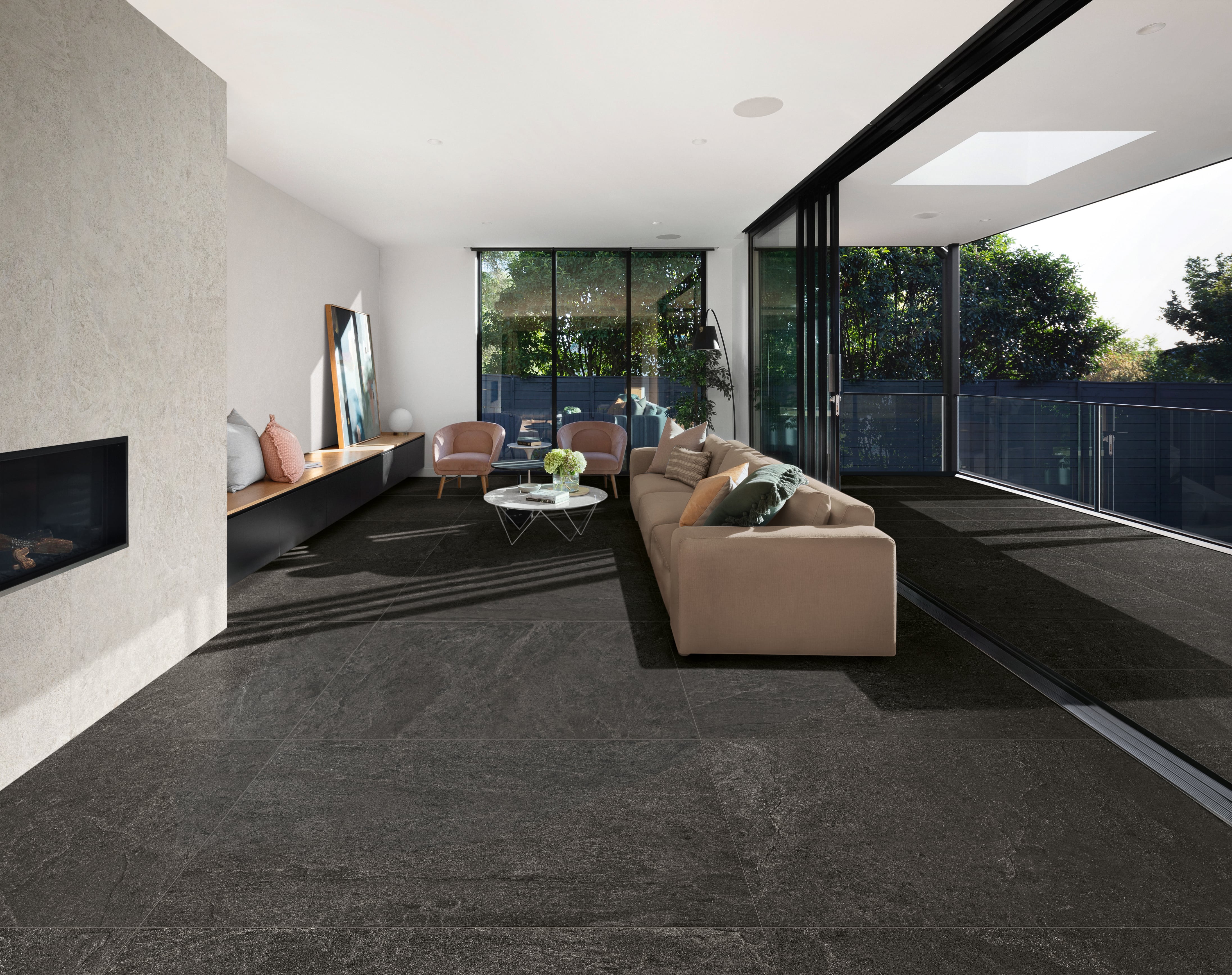 Farmhouse Living 48x48 Matte Porcelain Tile in Slate