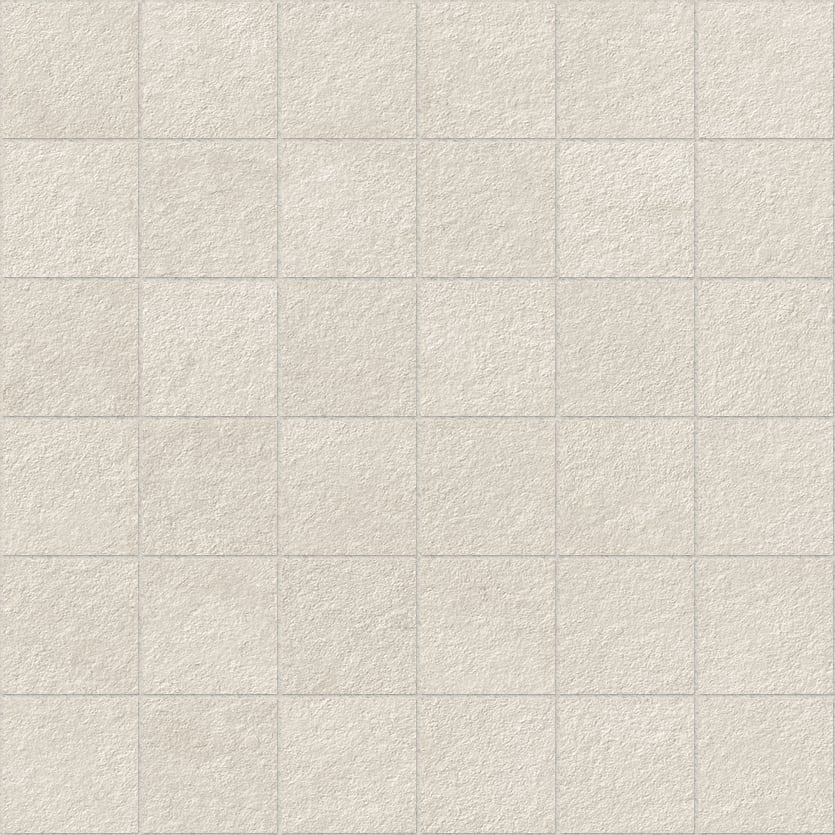 Imprint 2x2 Matte Porcelain Mesh Mosaic Tile in Intaglio Kaolin
