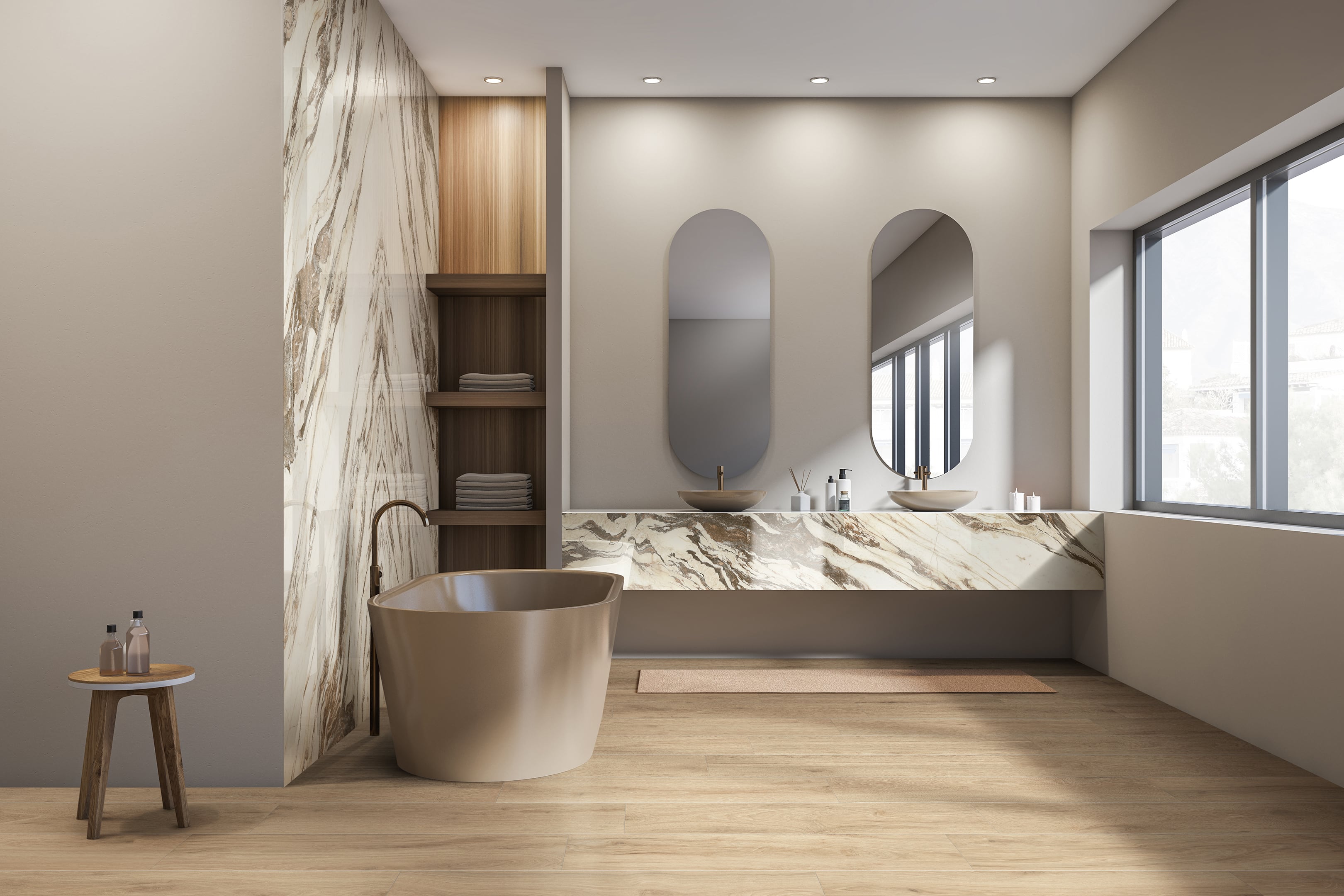 JEM 48x110 Polished Porcelain Tile in Symphony Red