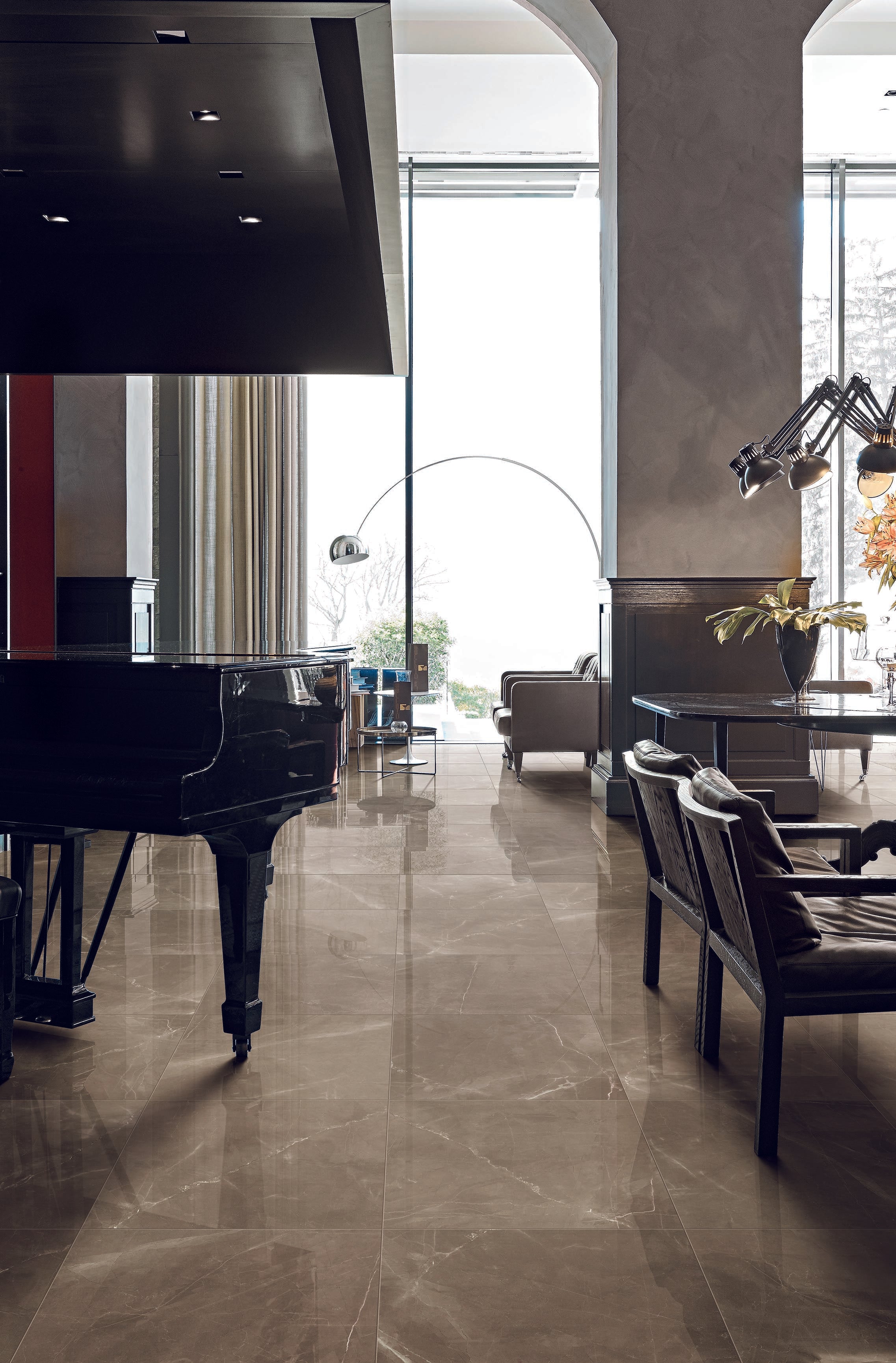 Luxury 24x24 Polished Porcelain Tile in Amani Bronze