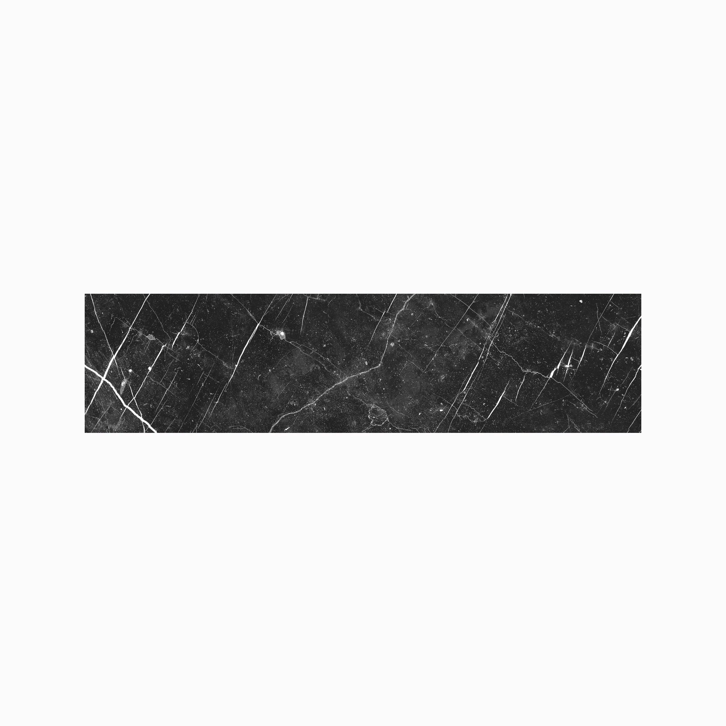 Luxury 3x12 Matte Porcelain Bullnose Tile in Nero Marquina