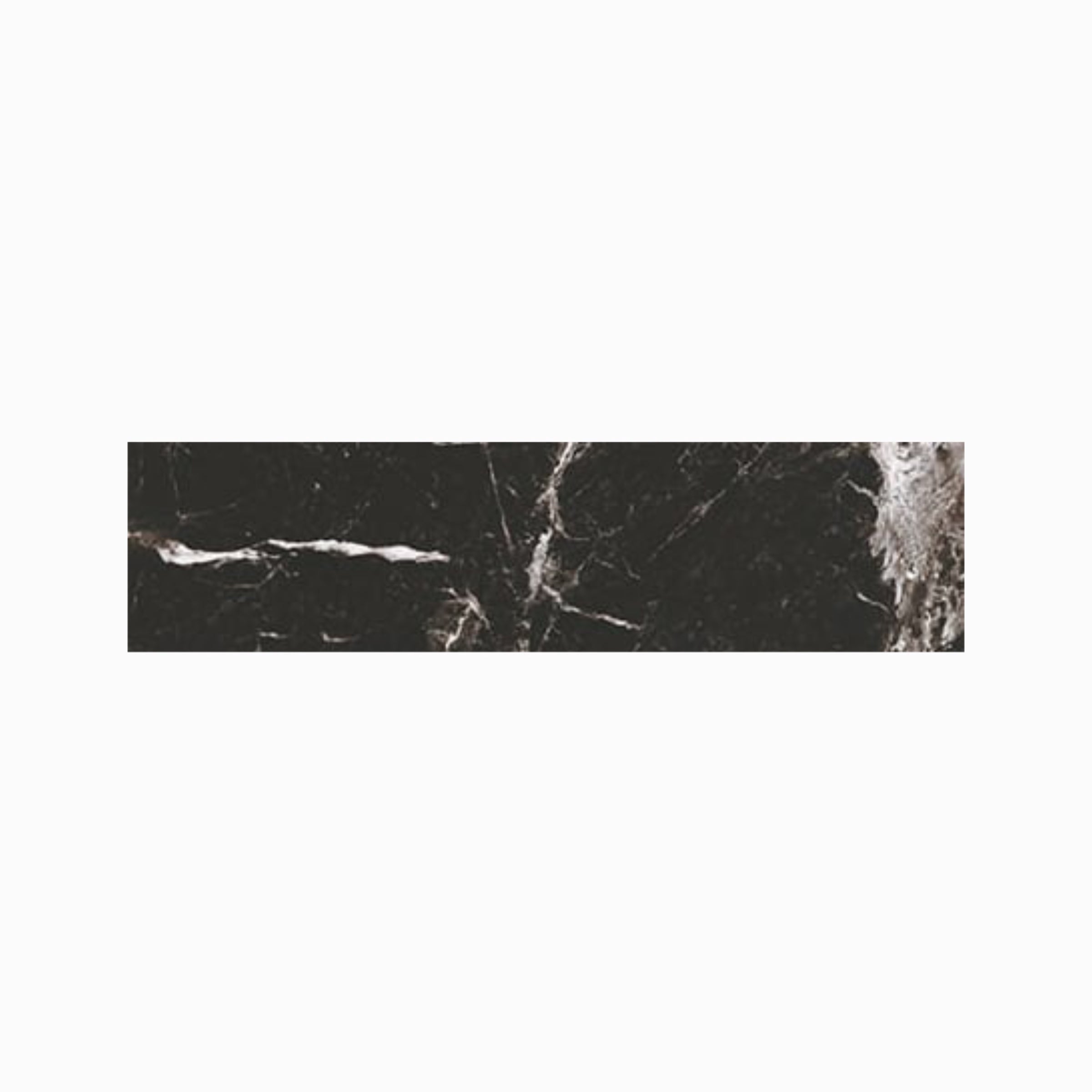 Marbles 3x12 Matte Porcelain Bullnose Tile in Marmo Nero