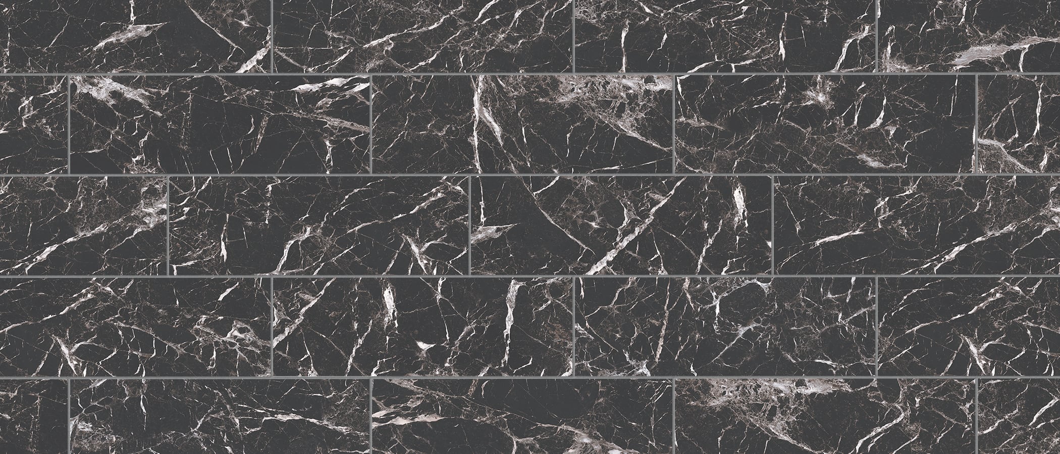 Marbles 8x24 Polished Porcelain Tile in Marmo Nero