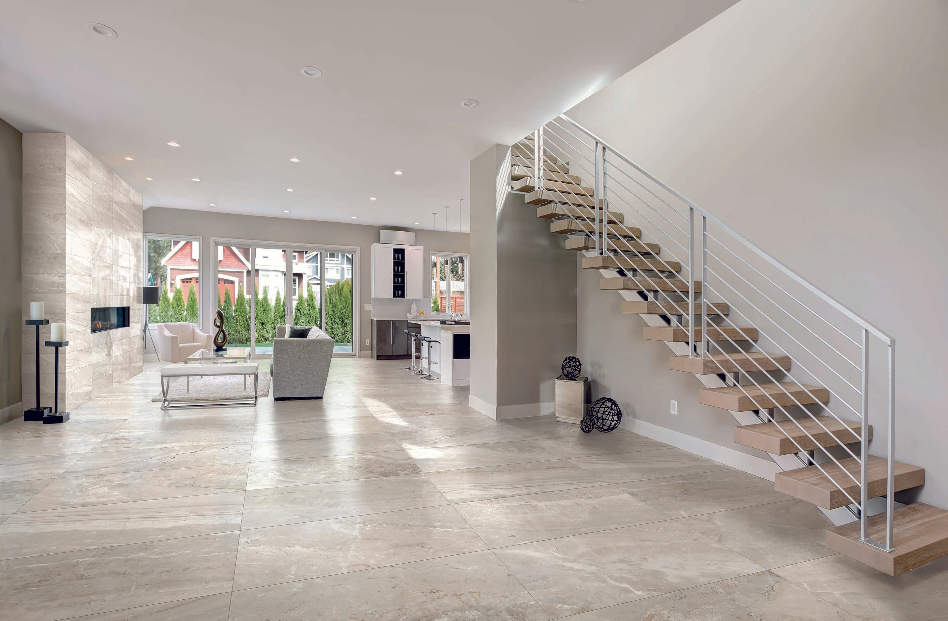 Marbles 24x48 Polished Porcelain Tile in Oniciata Ivory