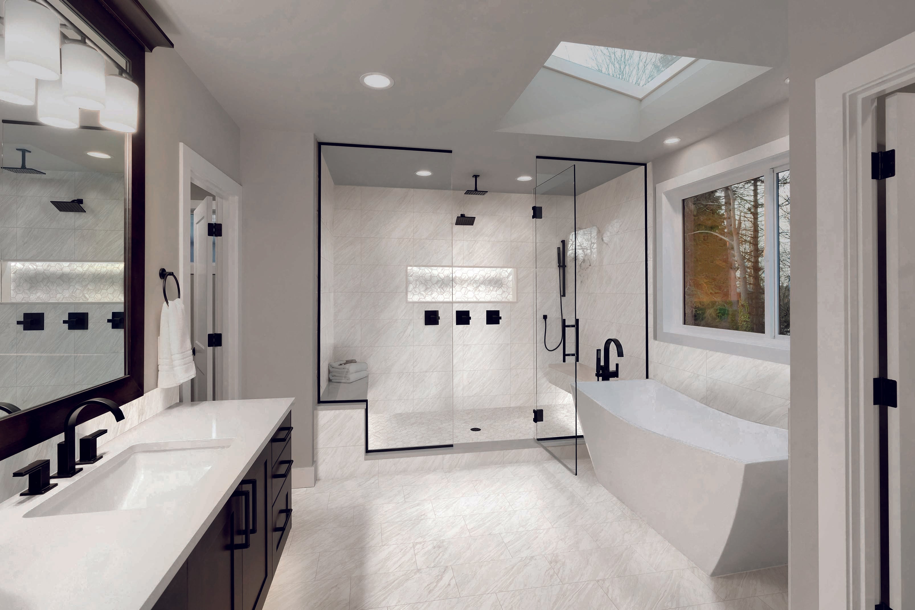 Marbles 12x24 Matte Porcelain Tile in Volakas Silk