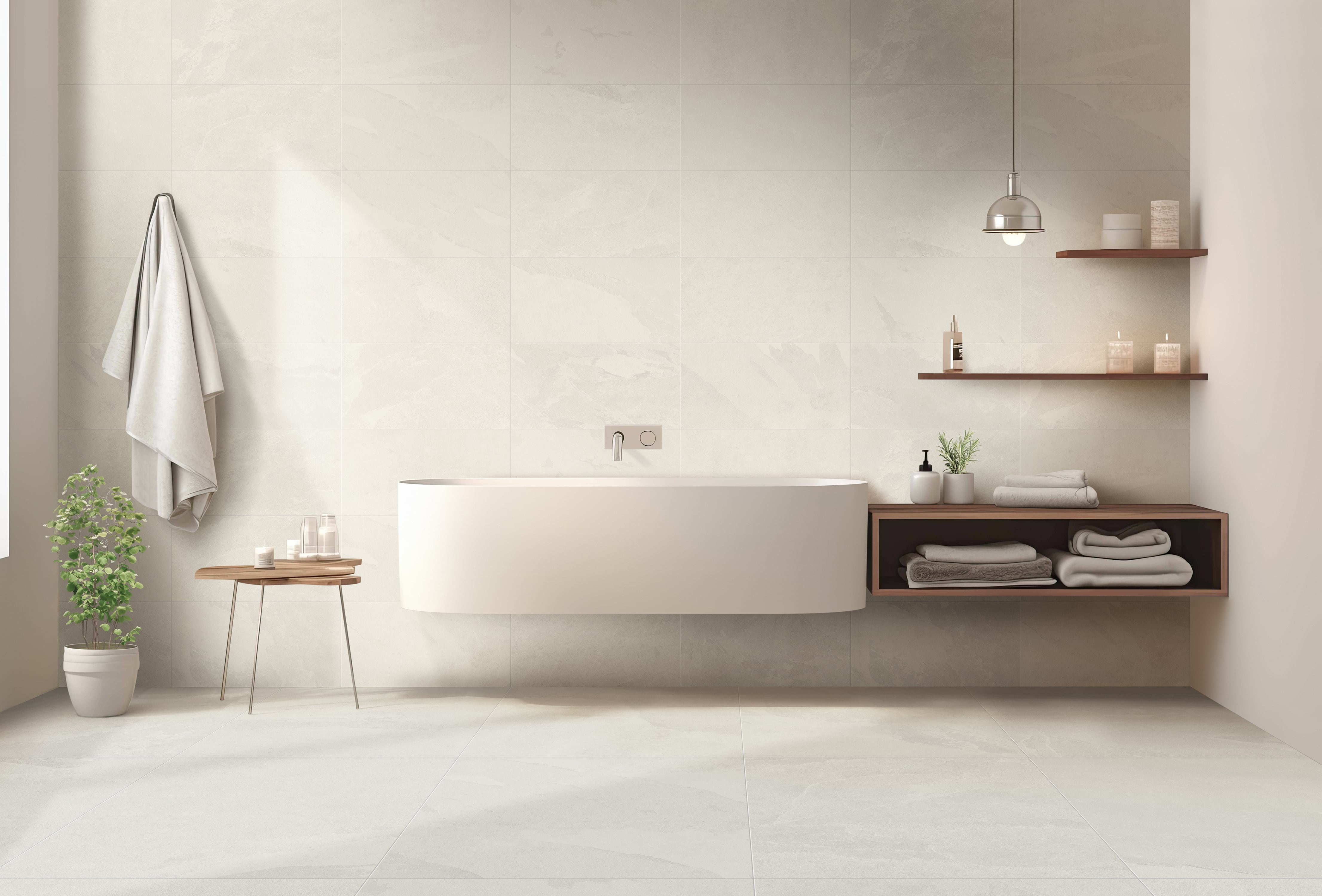 Net-Zero 12x24 Matte Porcelain Tile in Ivory