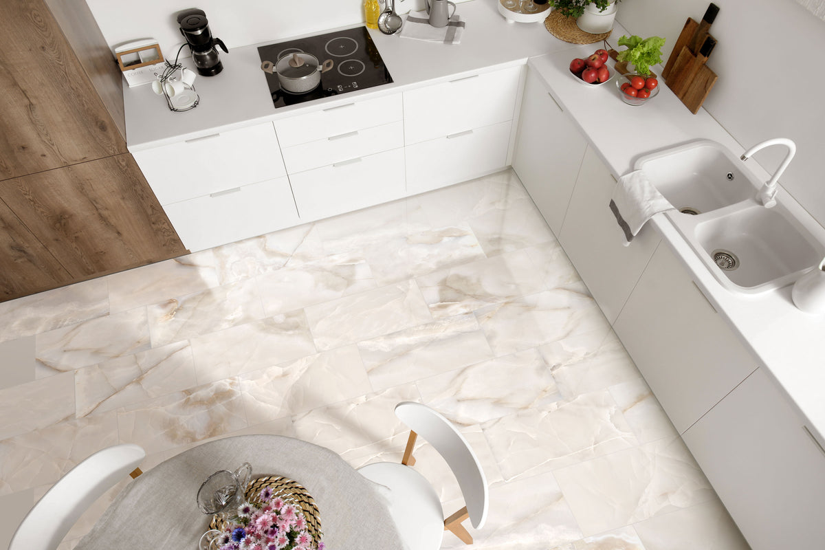 Onyx 12x24 Polished Porcelain Tile in Ivory – MILE®stone