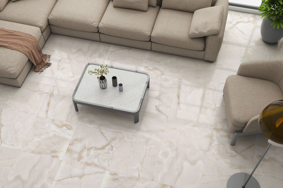 Onyx 24x24 Polished Porcelain Tile in Ivory – MILE®stone