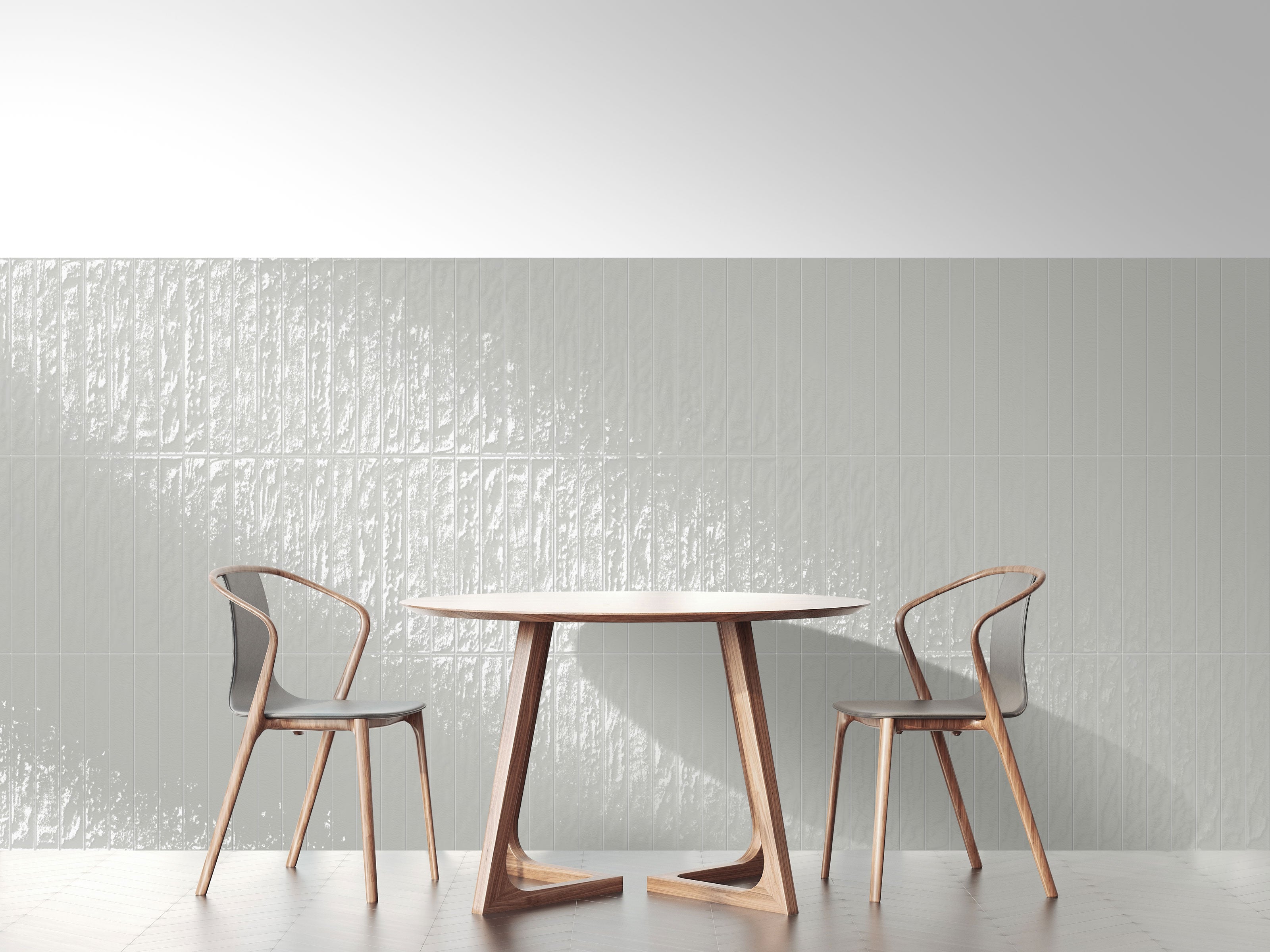 Playful 3x24 Glossy Porcelain Tile in Gray