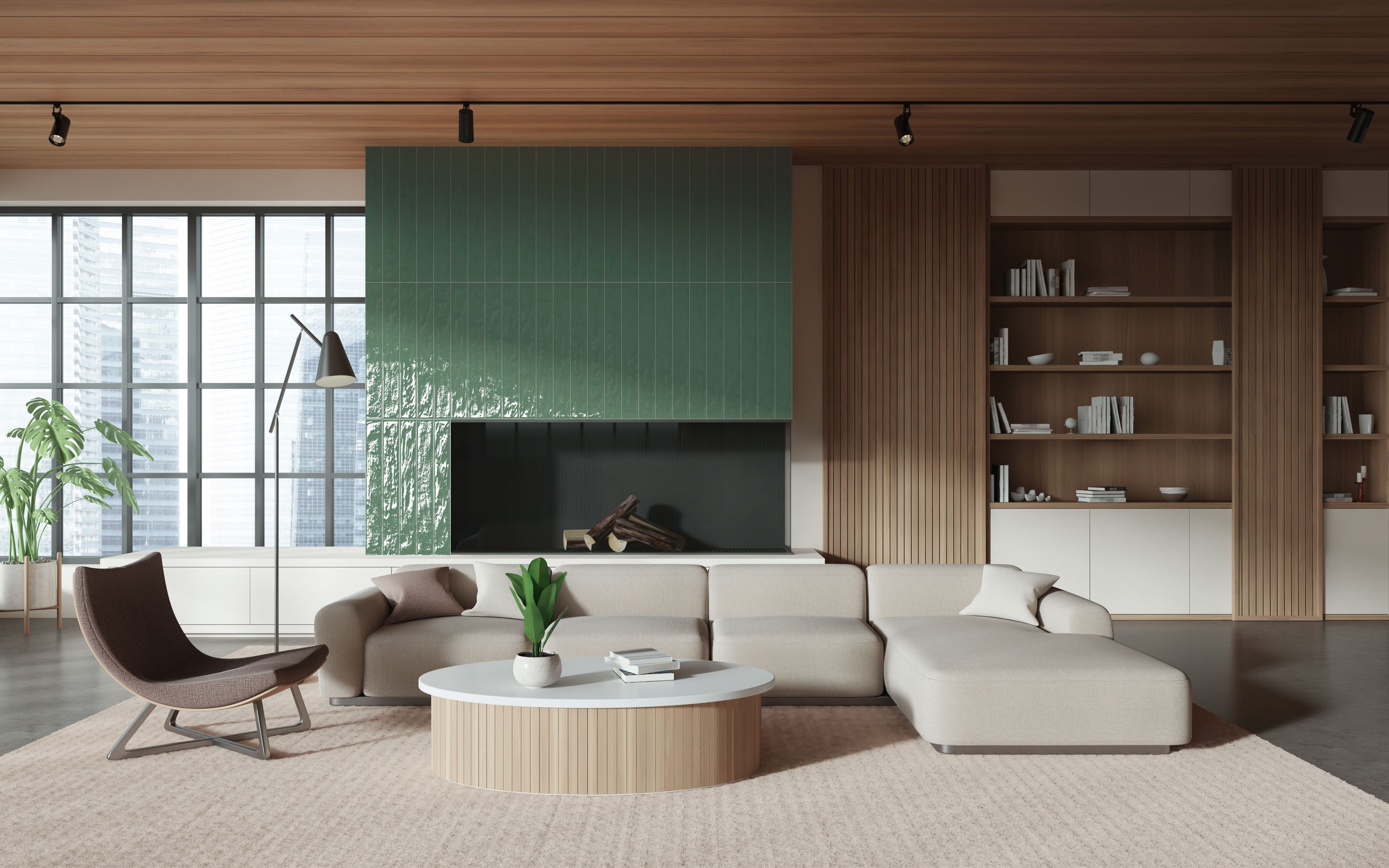 Playful 3x24 Glossy Porcelain Tile in Pine
