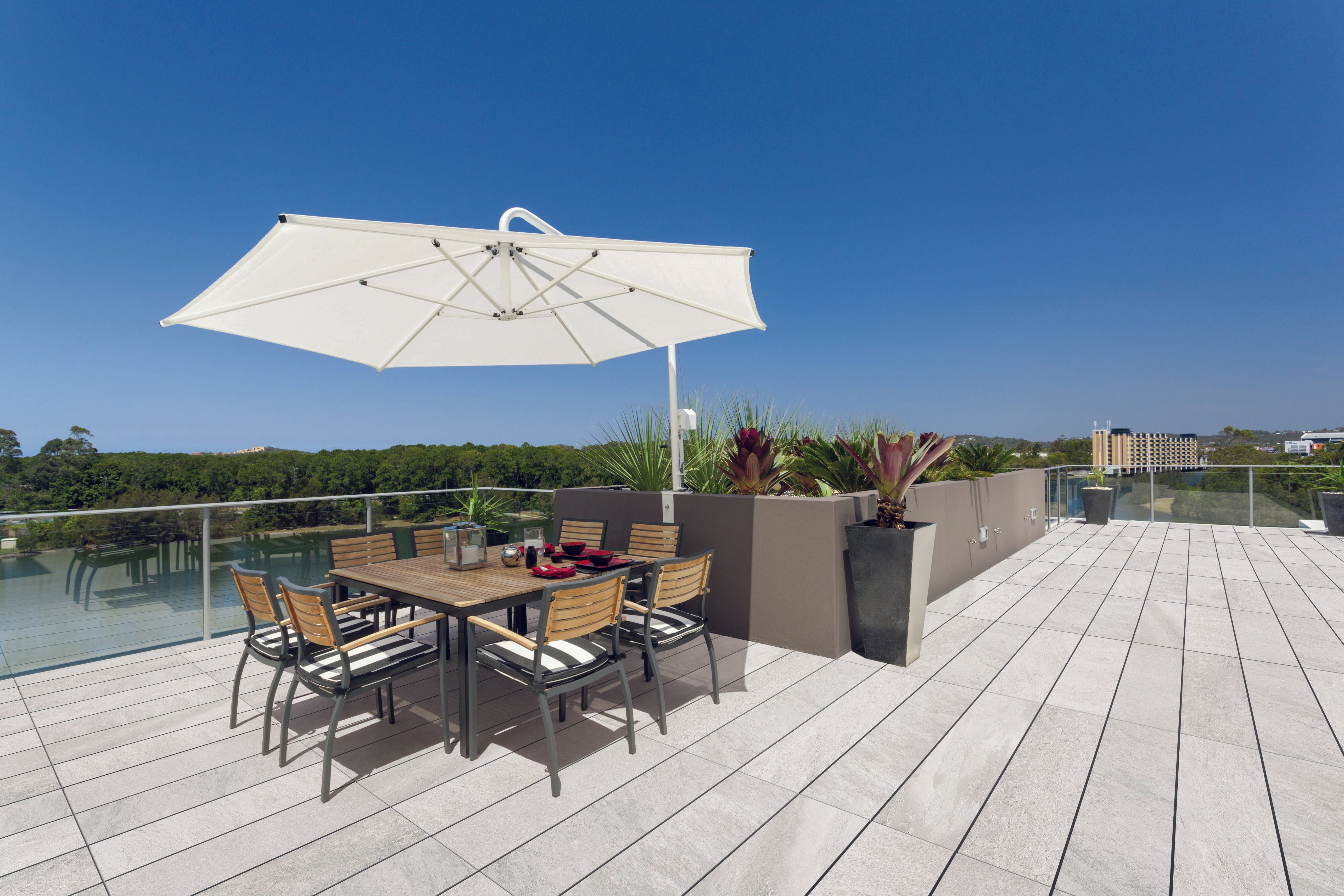 Quartz 12x48 Grip Porcelain 2CM Paver Tile in Extra White – MILE®stone