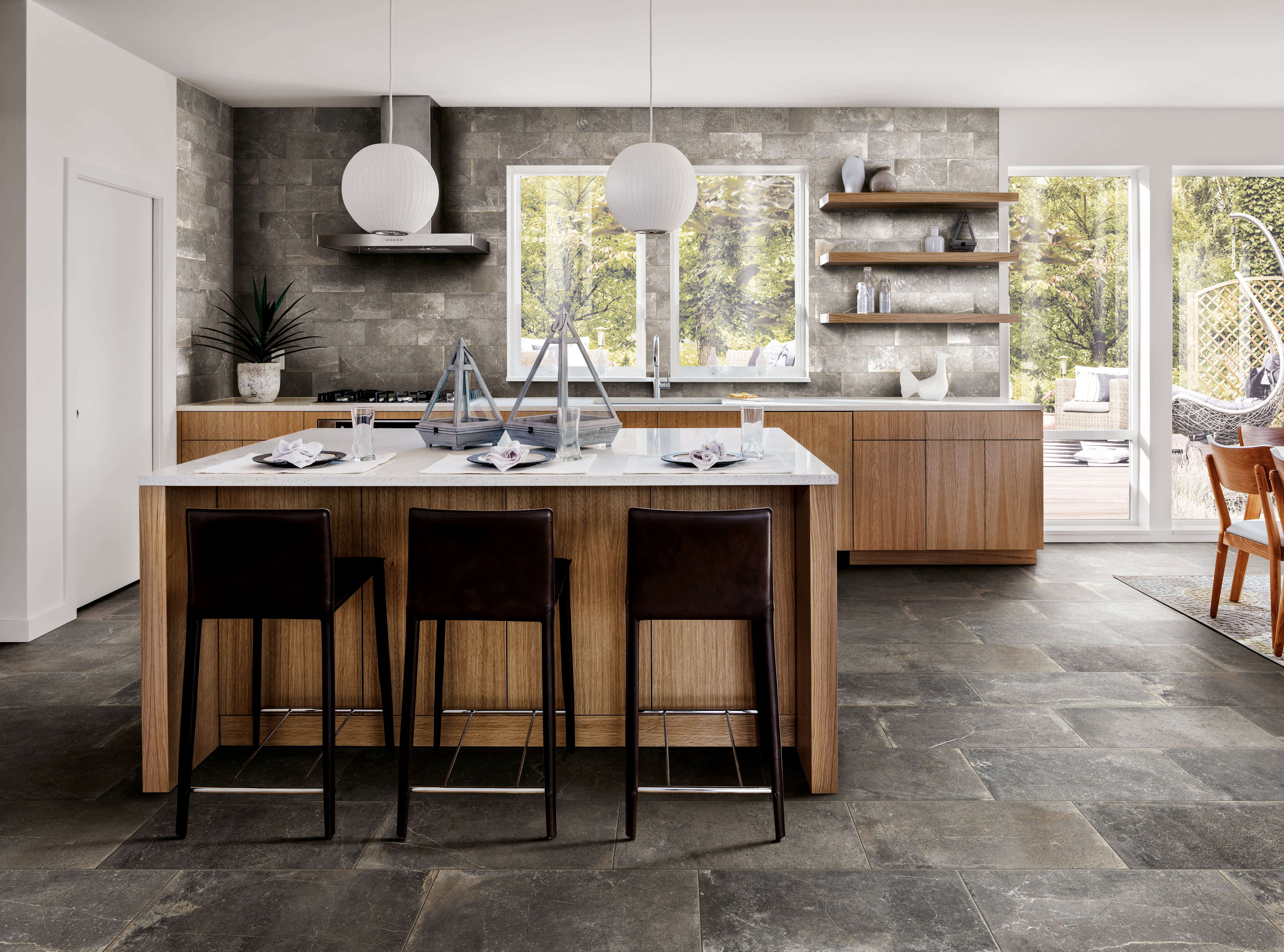 Rustic Stone 12x24 Matte Porcelain Tile in Grey