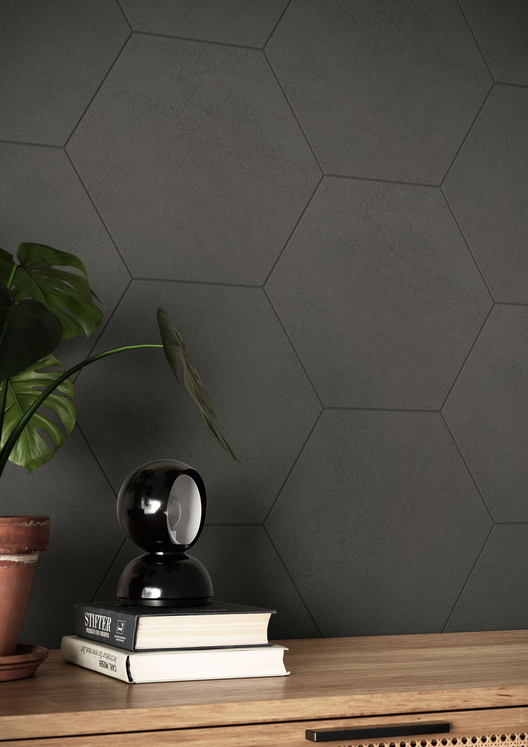 Shapes 10x10 Matte Hexagon Porcelain Tile in Metropolis
