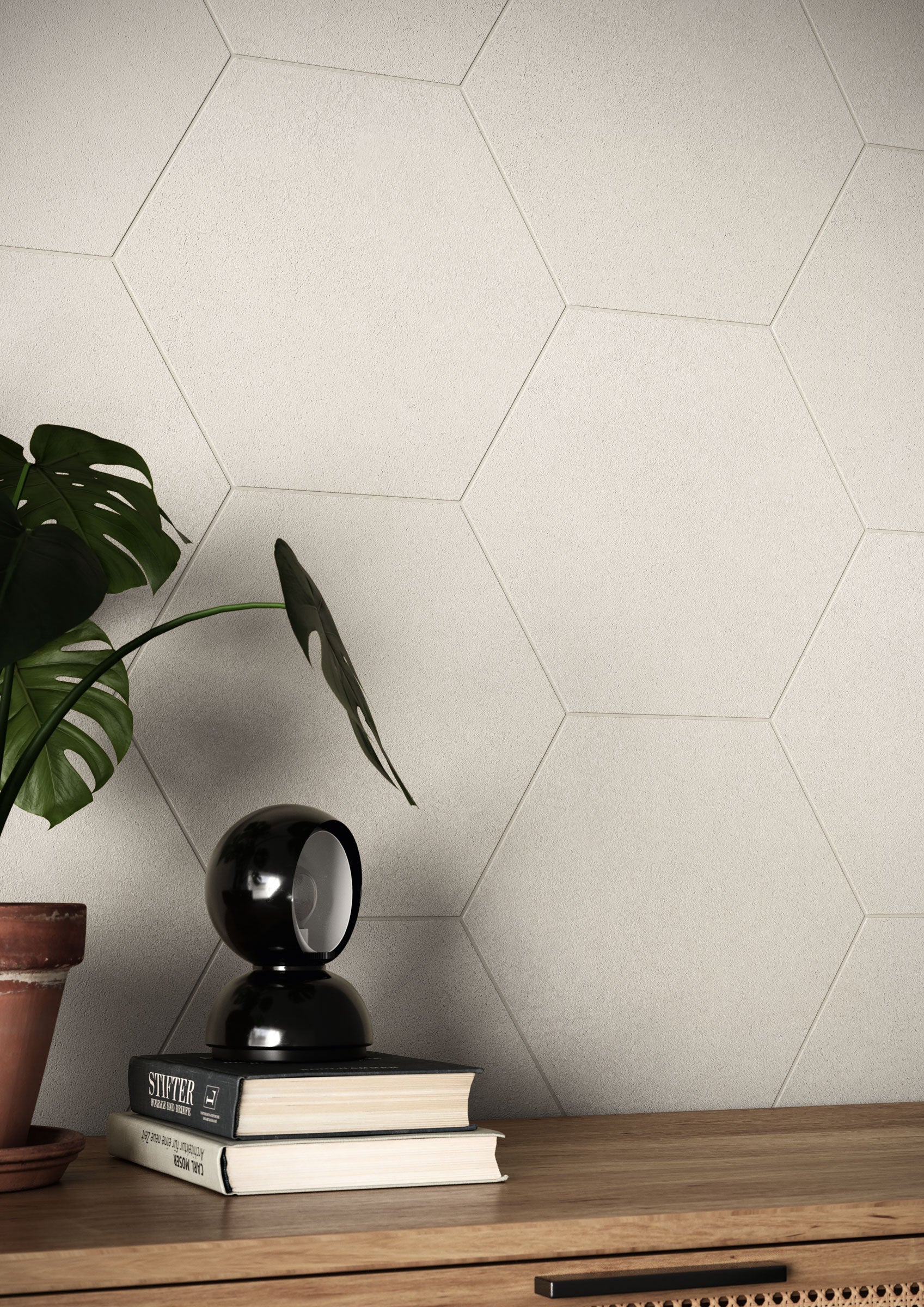 Shapes 10x10 Matte Hexagon Porcelain Tile in Pearl