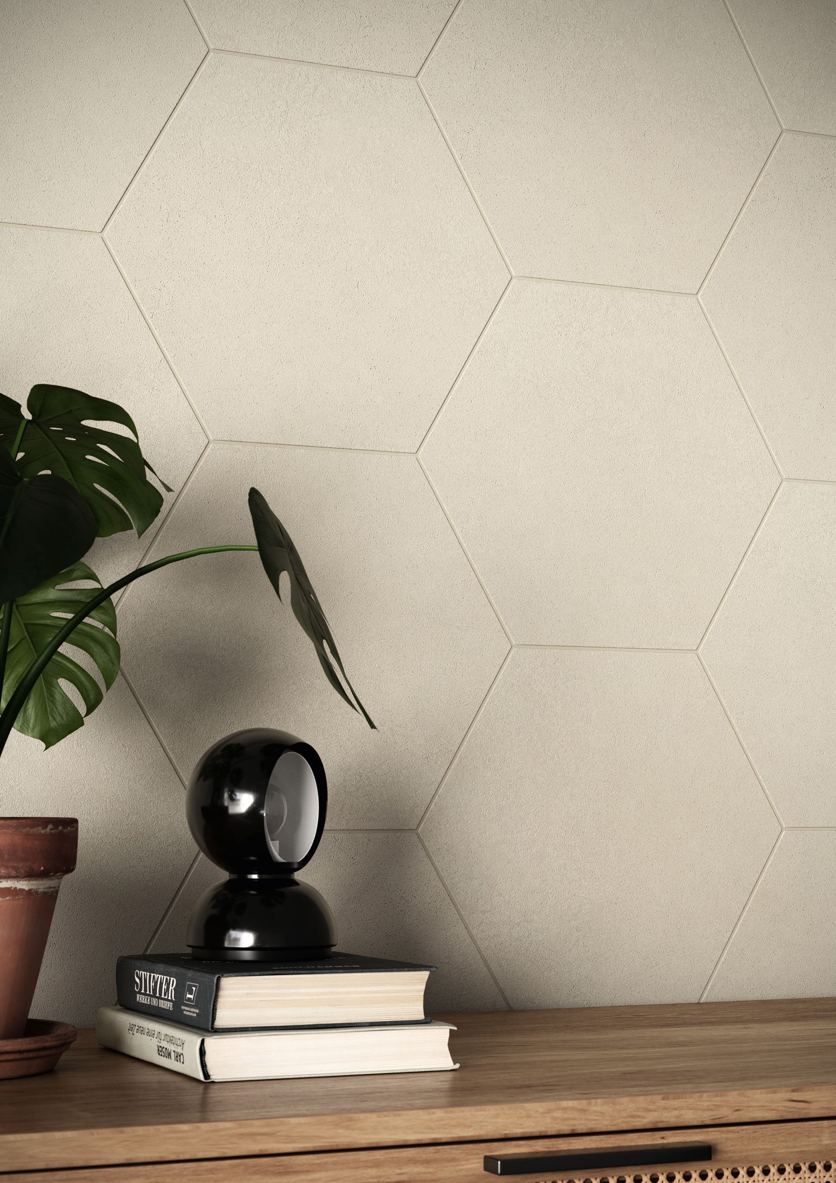 Shapes 10x10 Matte Hexagon Porcelain Tile in Tan