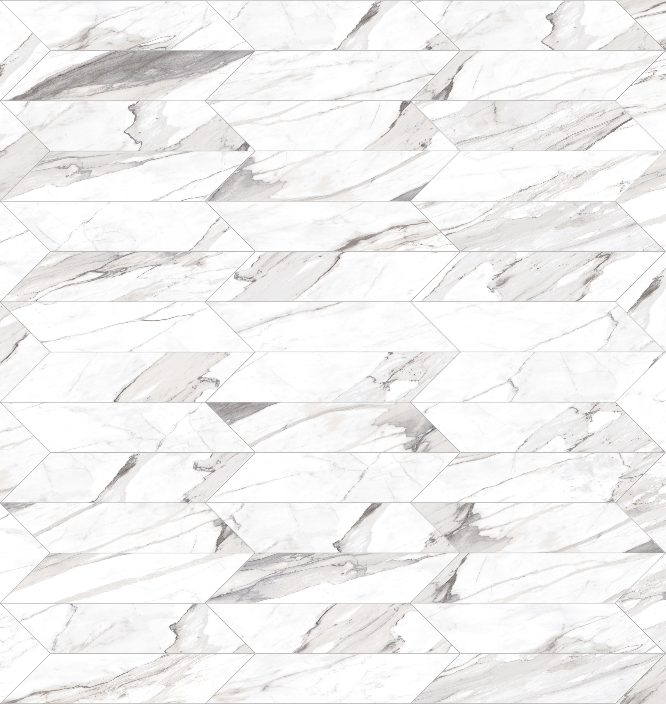 Shapes 8x30 Matte Porcelain Chevron Max Tile in White A+B