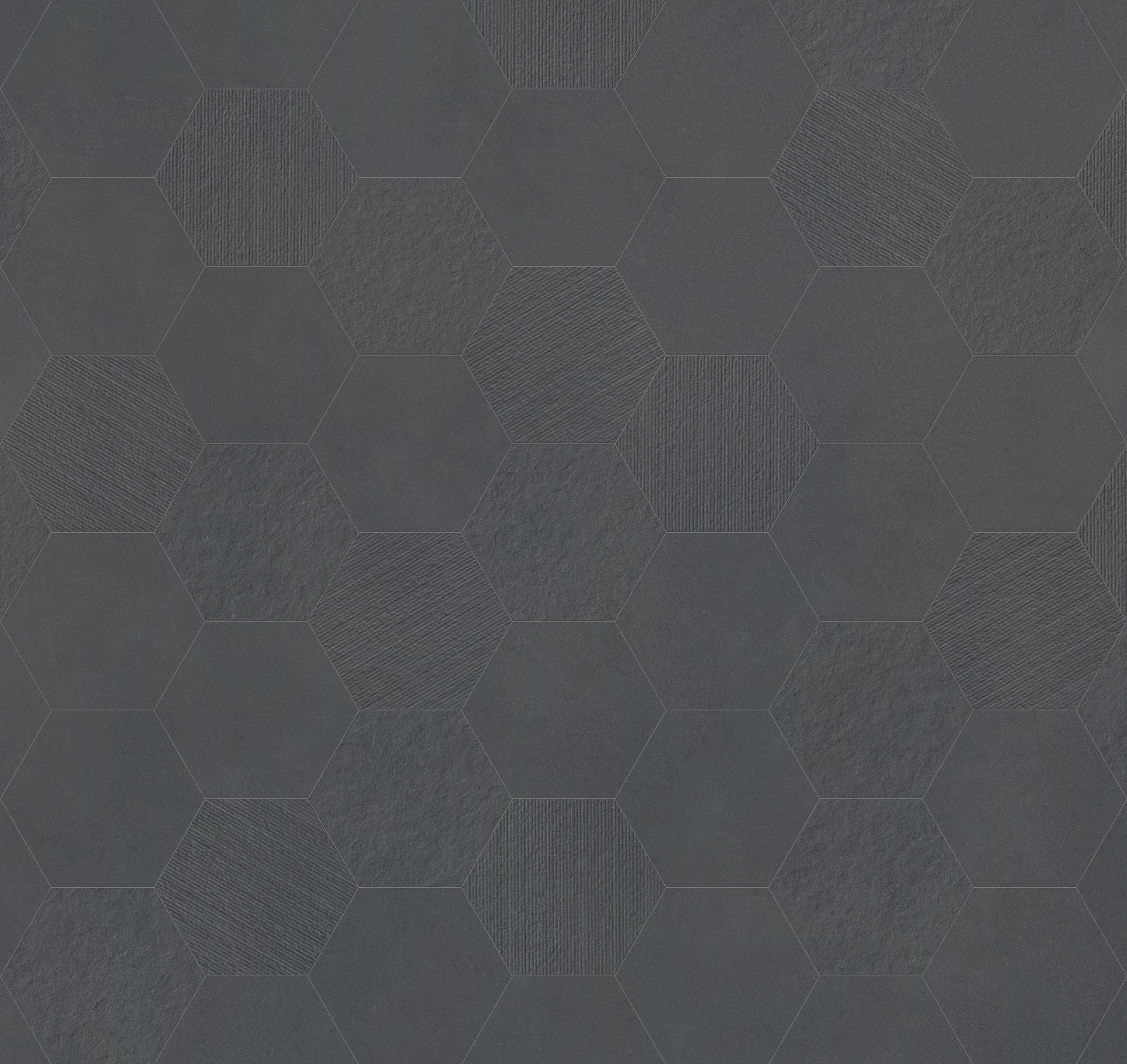Shapes 10x10 Chiseled Hexagon Porcelain Tile in Metropolis