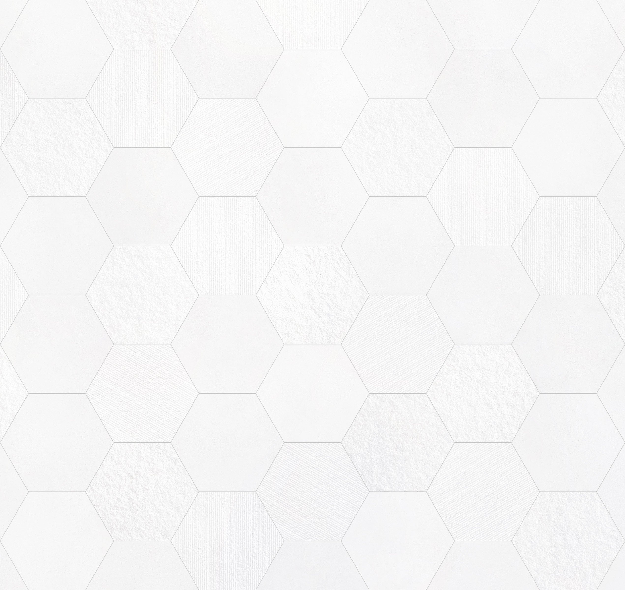 Shapes 10x10 Chiseled Hexagon Porcelain Tile in Pearl
